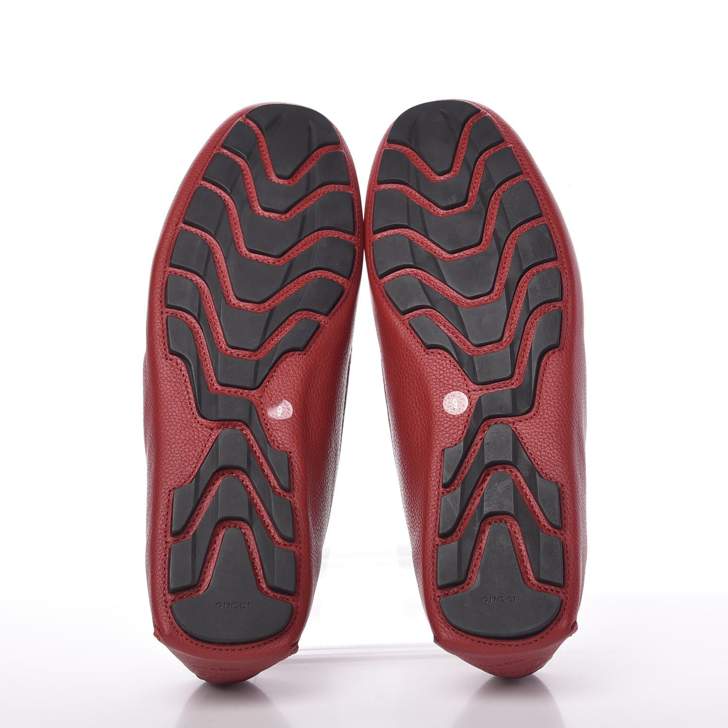Calfskin Web Mens Driver Loafers 9 Red