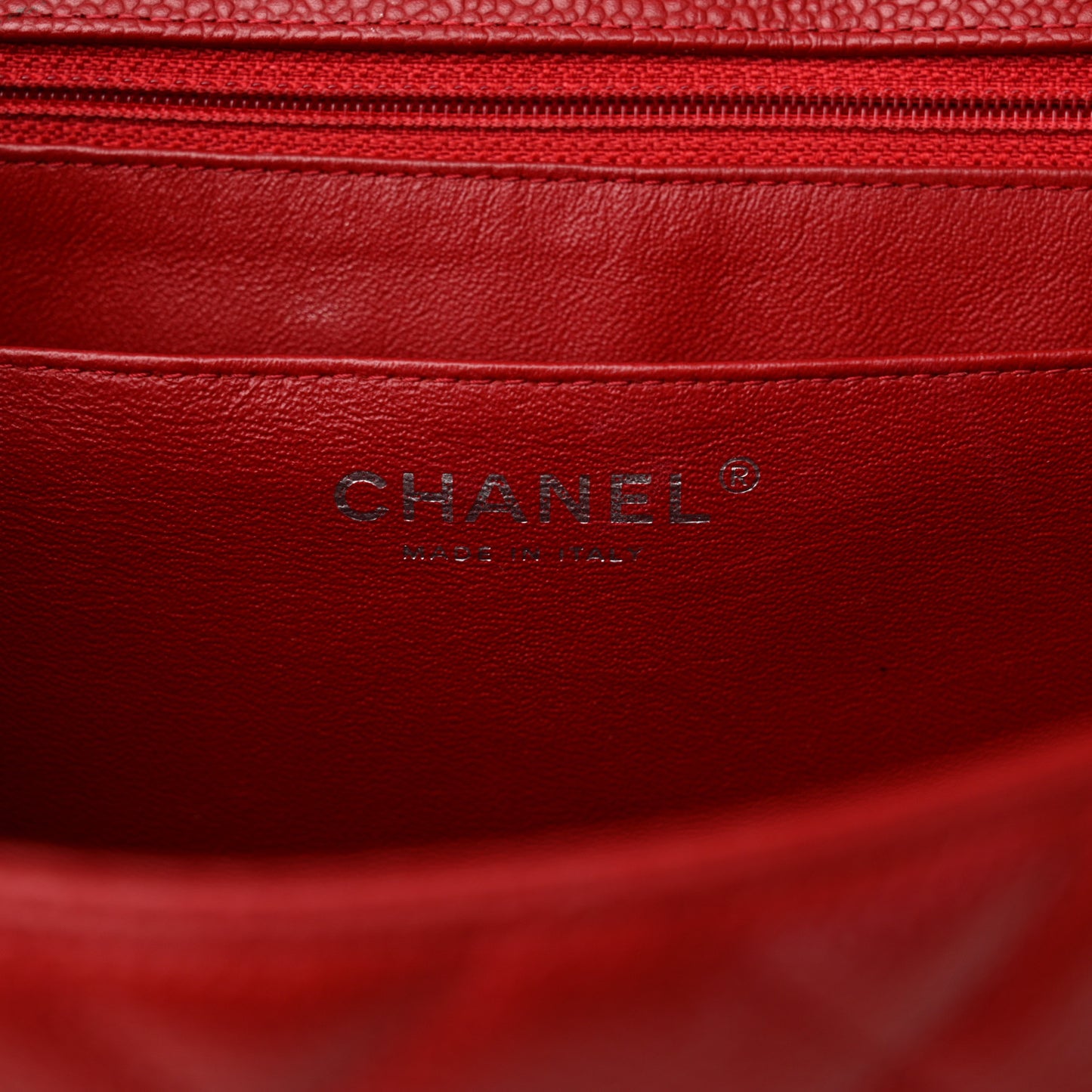 Caviar Quilted Maxi Single Flap Red