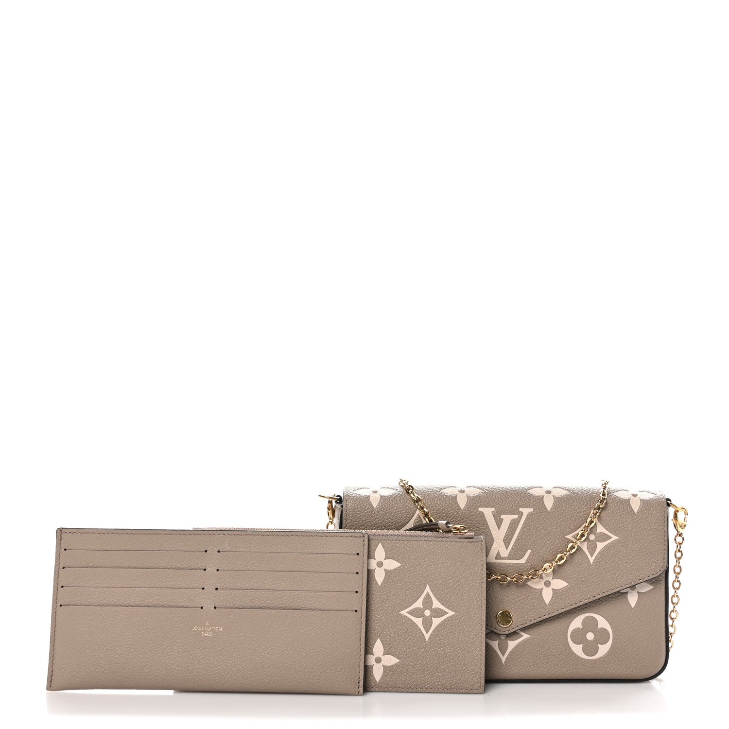 Louis Vuitton Empreinte Monogram Giant Felicie Pochette Tourterelle Creme 3 of 10