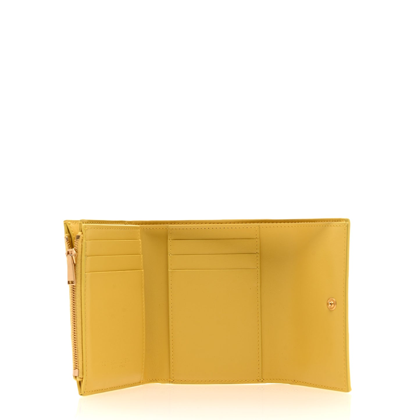 Nappa Calfskin Maxi Intrecciato Cassette Tri-Fold Wallet Buttercup