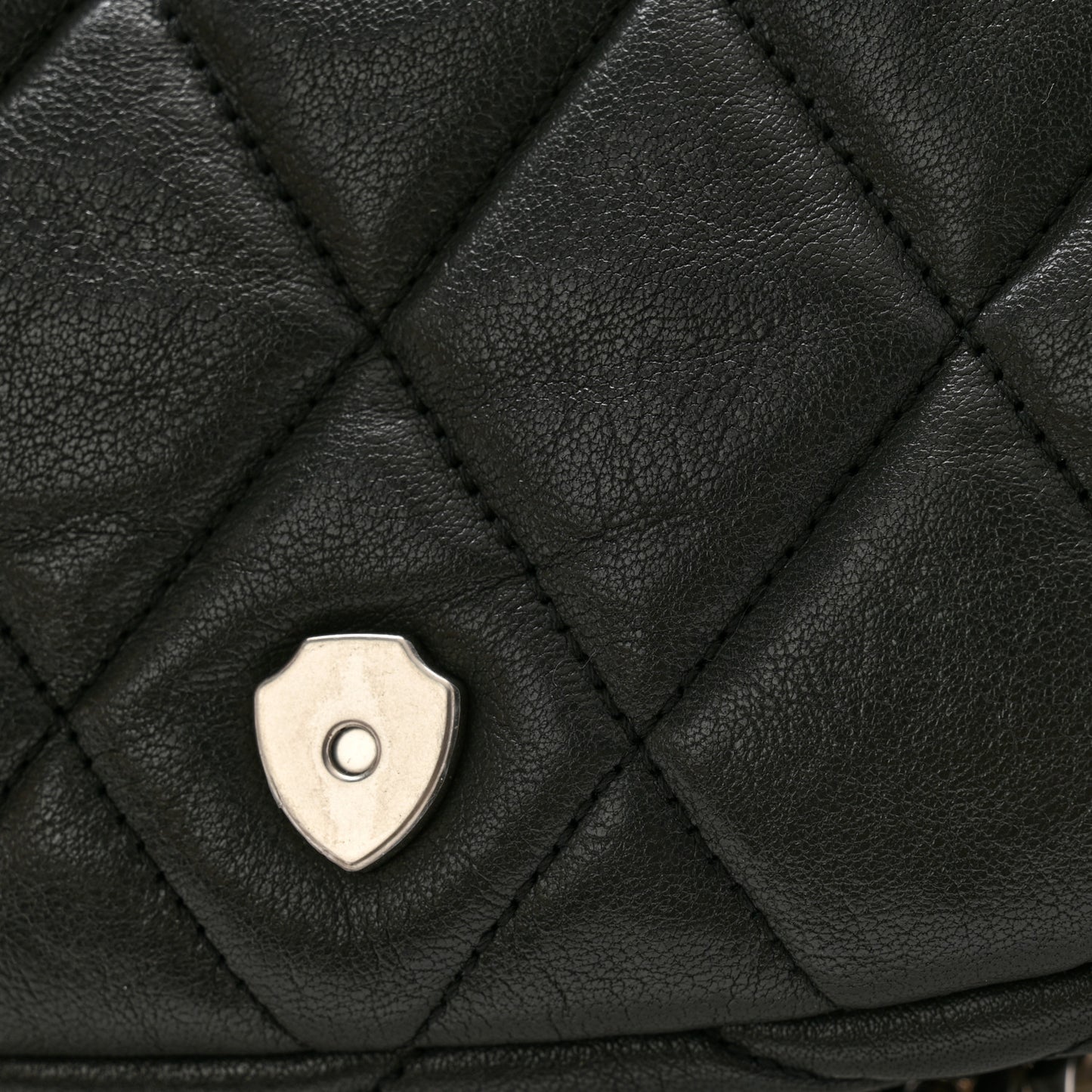 Calfskin Quilted Small Shield Shoulder Bag Slate