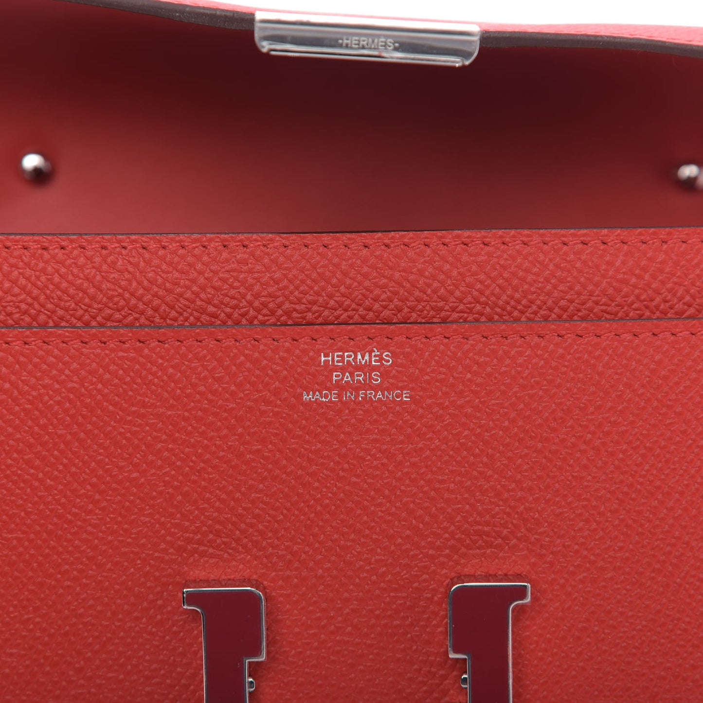 Epsom Enamel Constance Wallet To Go Rouge De Coeur Rubis
