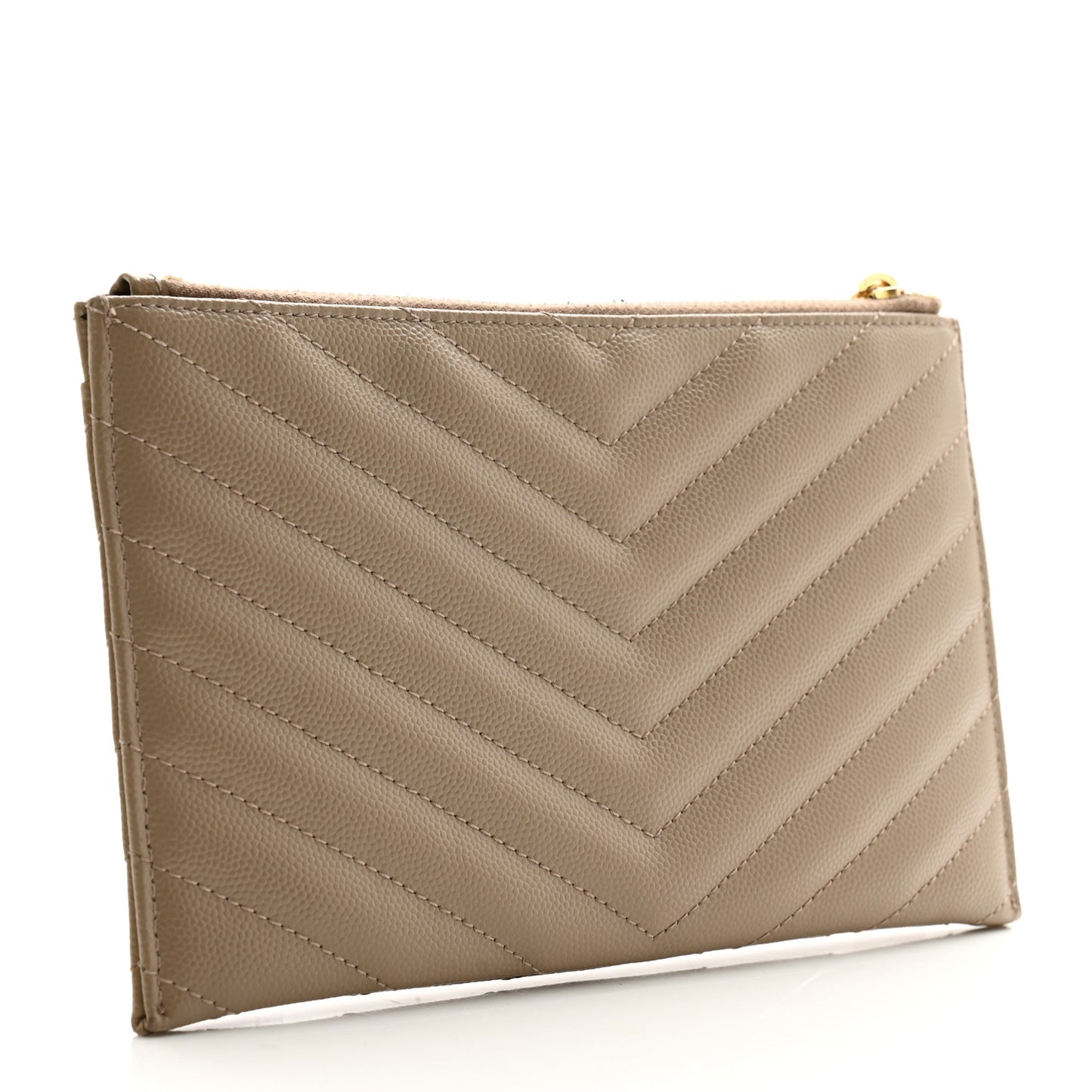 Grain De Poudre Chevron Monogram Bill Pouch Dusty Grey