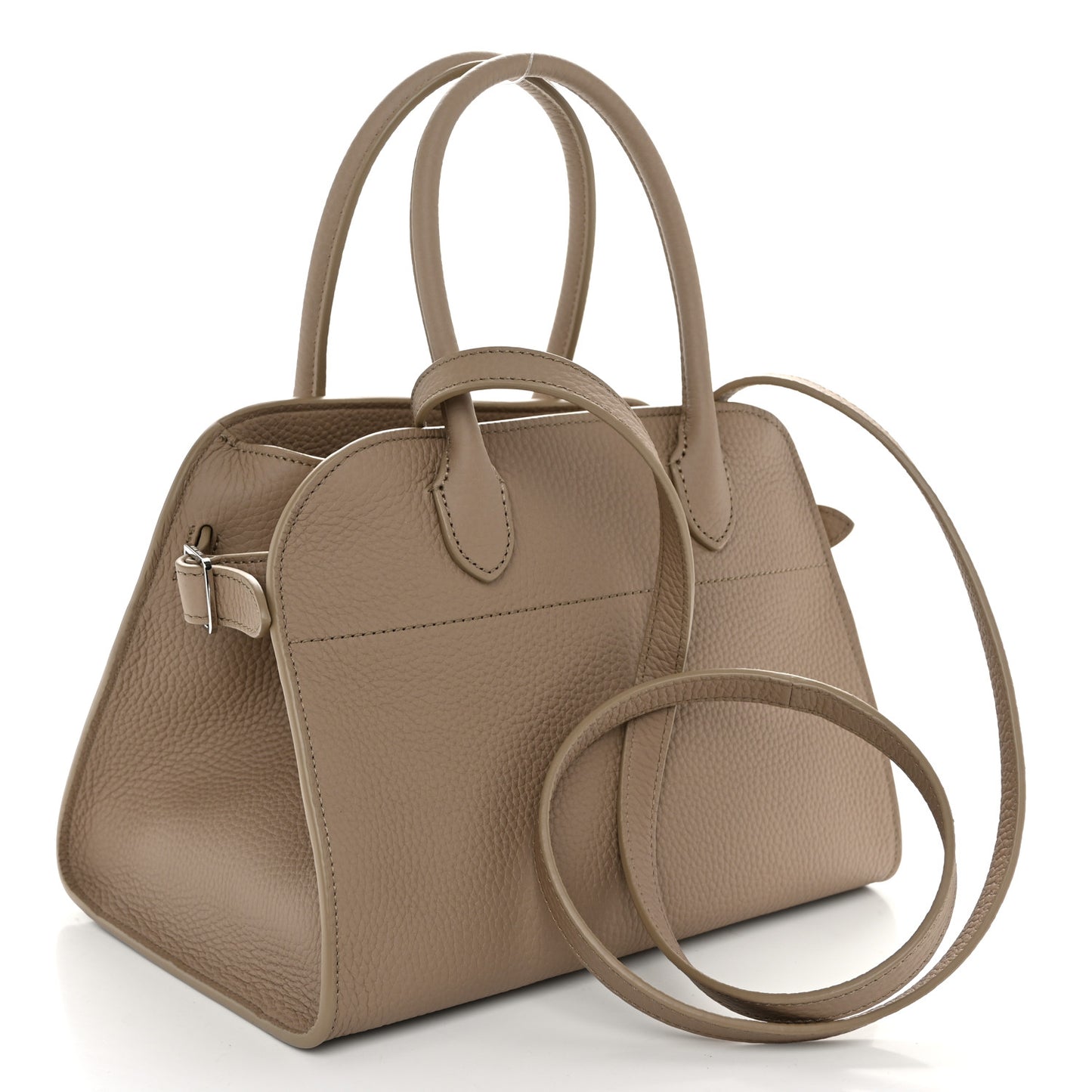 Grained Calfskin Soft Margaux 10 Bag Dark Taupe