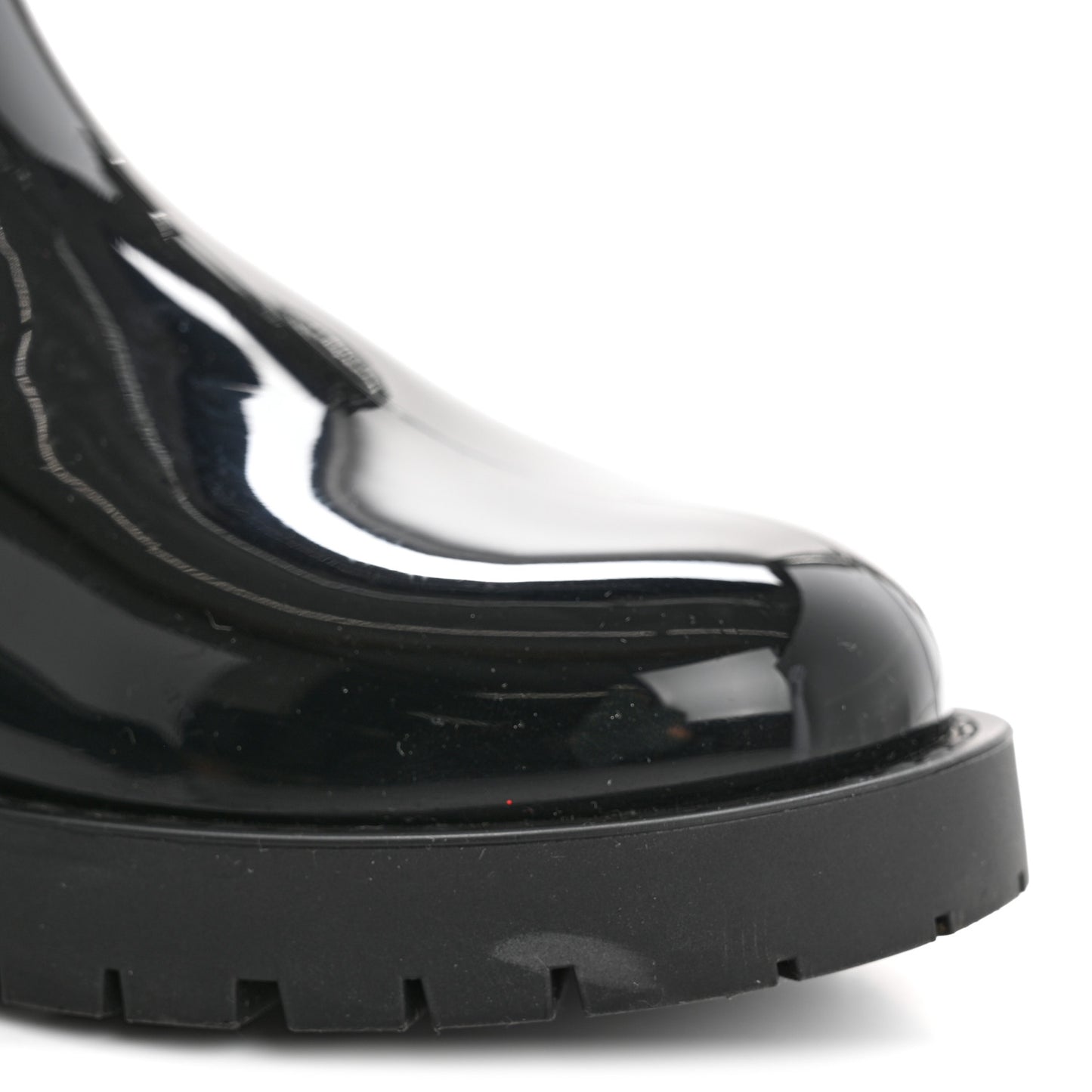 Rubber Embossed Monogram Drops Flat Half Boots 38 Black