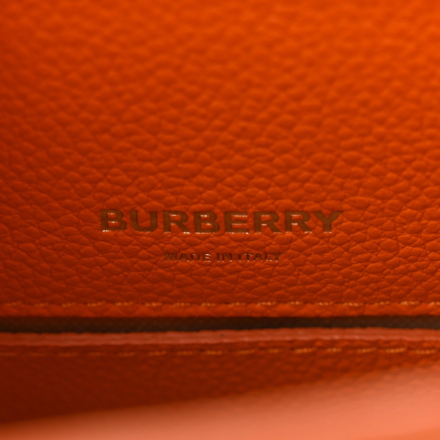 Grainy Calfskin Mini Title Bag Orange