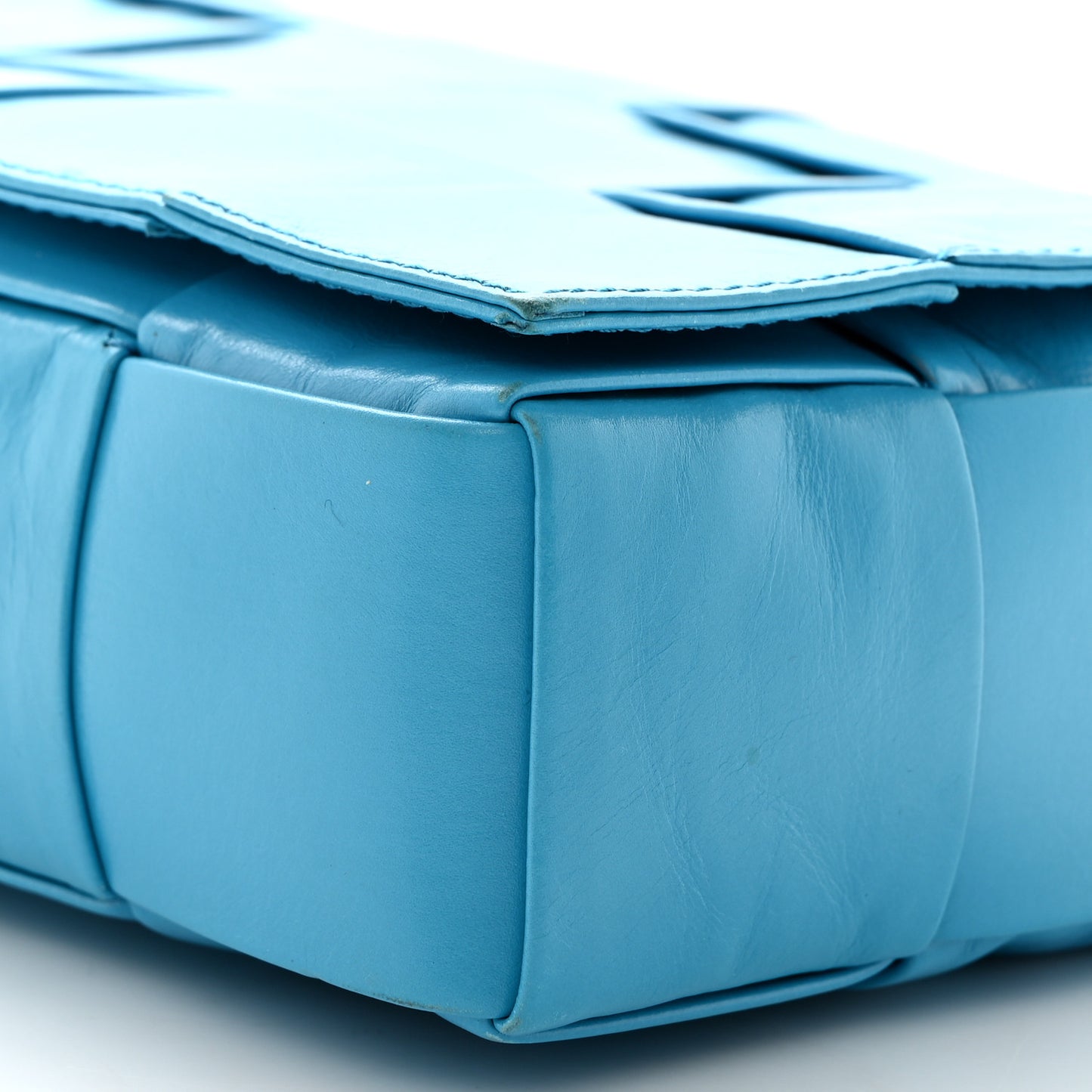Paper Calfskin Maxi Intreccio Cassette Crossbody Bag Pool