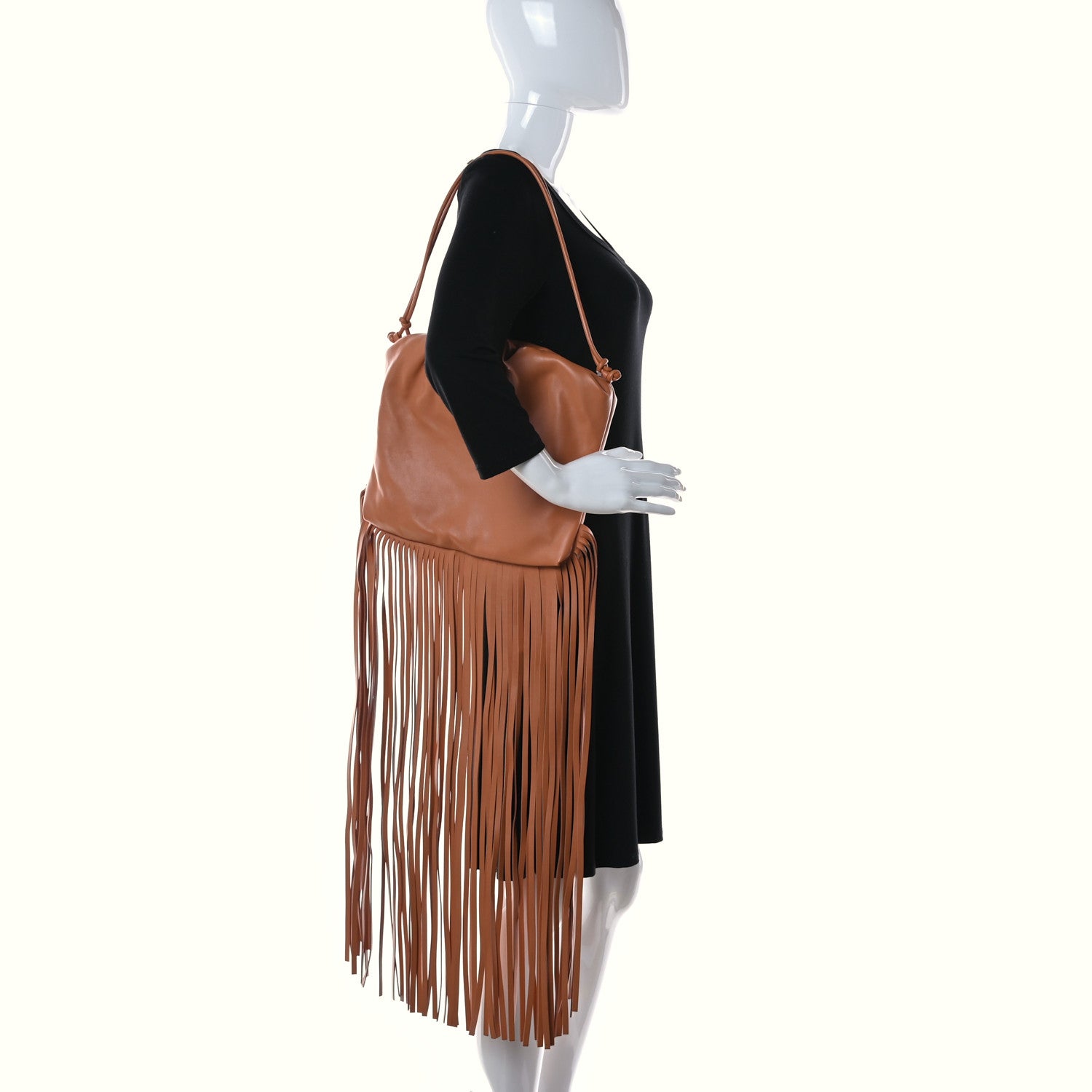 Bottega Veneta Nappa The Fringe Pouch Shoulder Bag Clay 2 of 8