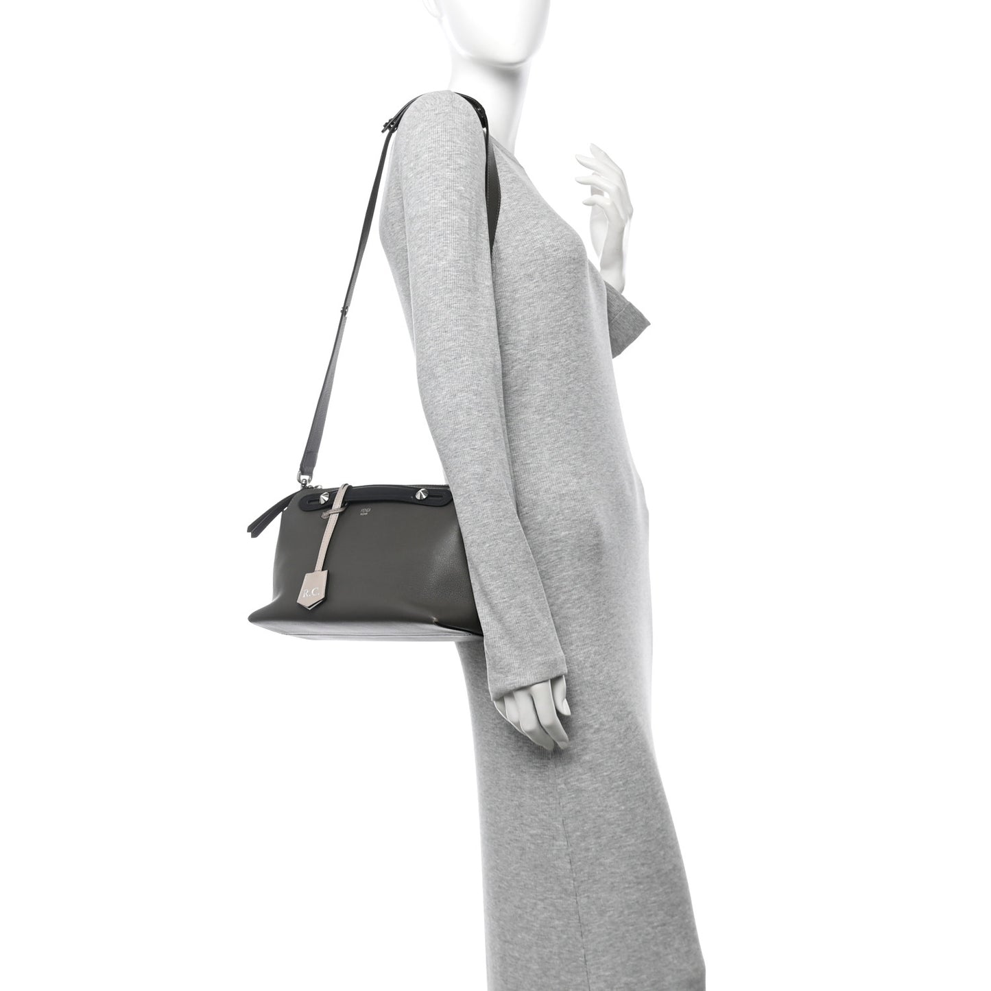 Vitello Dolce 4 Color Medium By The Way Boston Bag Carbone Grigio Polvere Multicolor