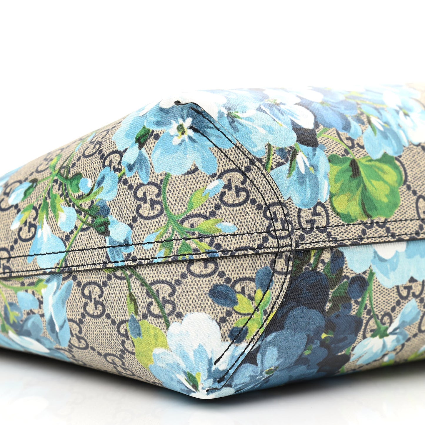 GG Supreme Monogram Blooms Small Reversible Tote Beige Blue Navy