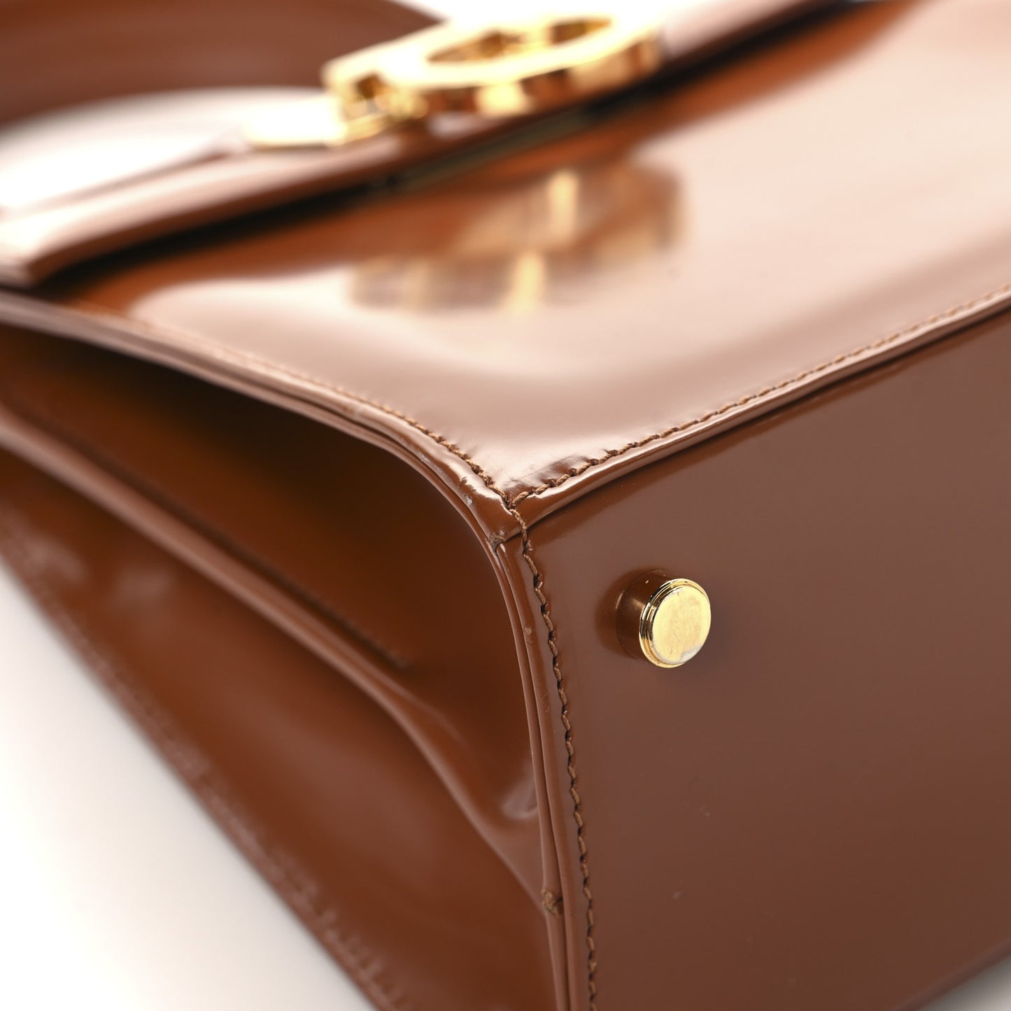 Brushed Off Calfskin Small Iconic Top Handle Cuoio
