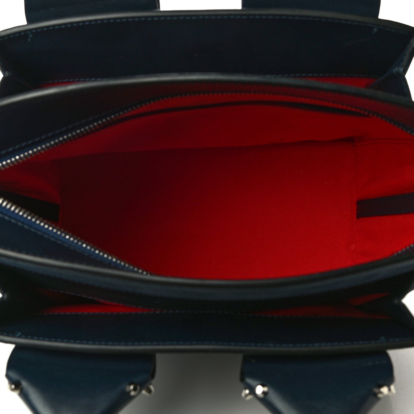 Suede Grained Calfskin Studded Small Eloise Tote Navy Blue