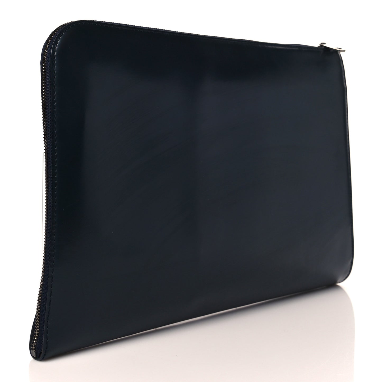 Vitello Large Zip Clutch Dark Blue