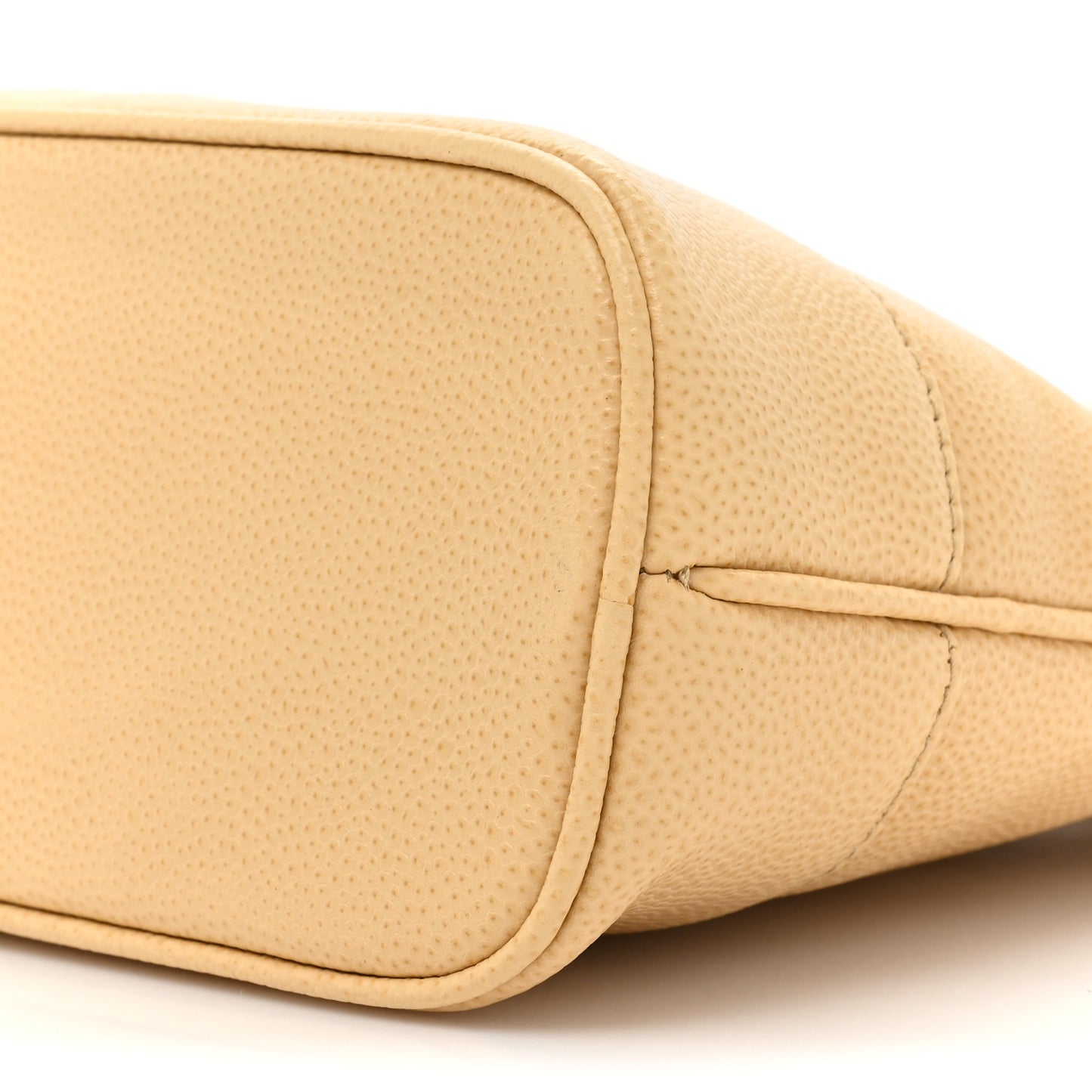 Caviar Logo Shoulder Bag Beige