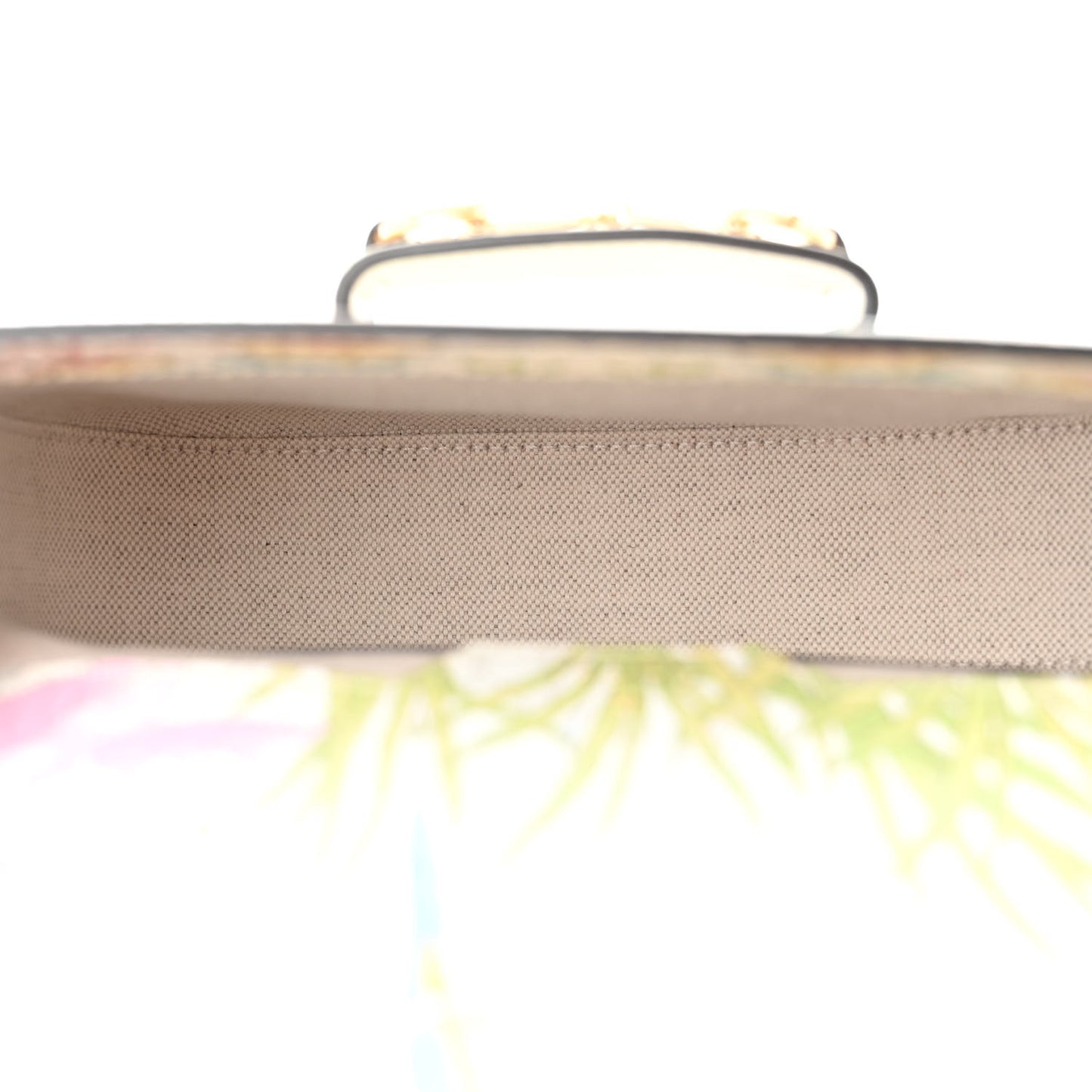 New Shangai Calfskin Tiger Savanah Web Mini Horsebit 1955 Shoulder Bag Chalky White Multicolor