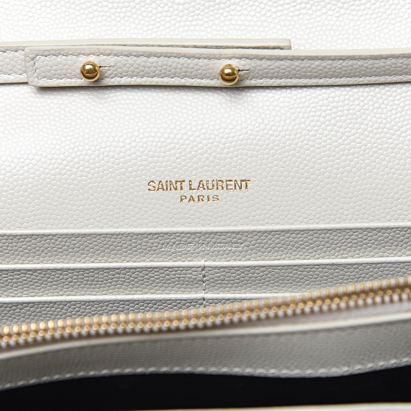 Grain De Poudre Matelasse Chevron Monogram Chain Wallet Cream