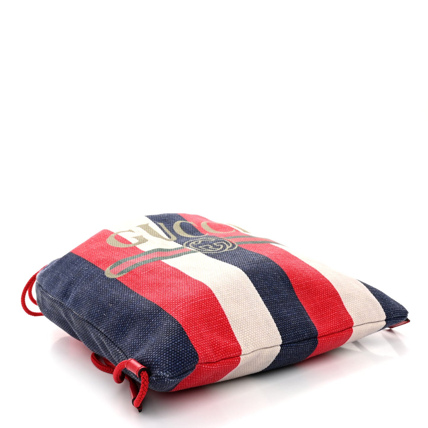 Canvas Logo Sylvie Stripe Drawstring Backpack Red
