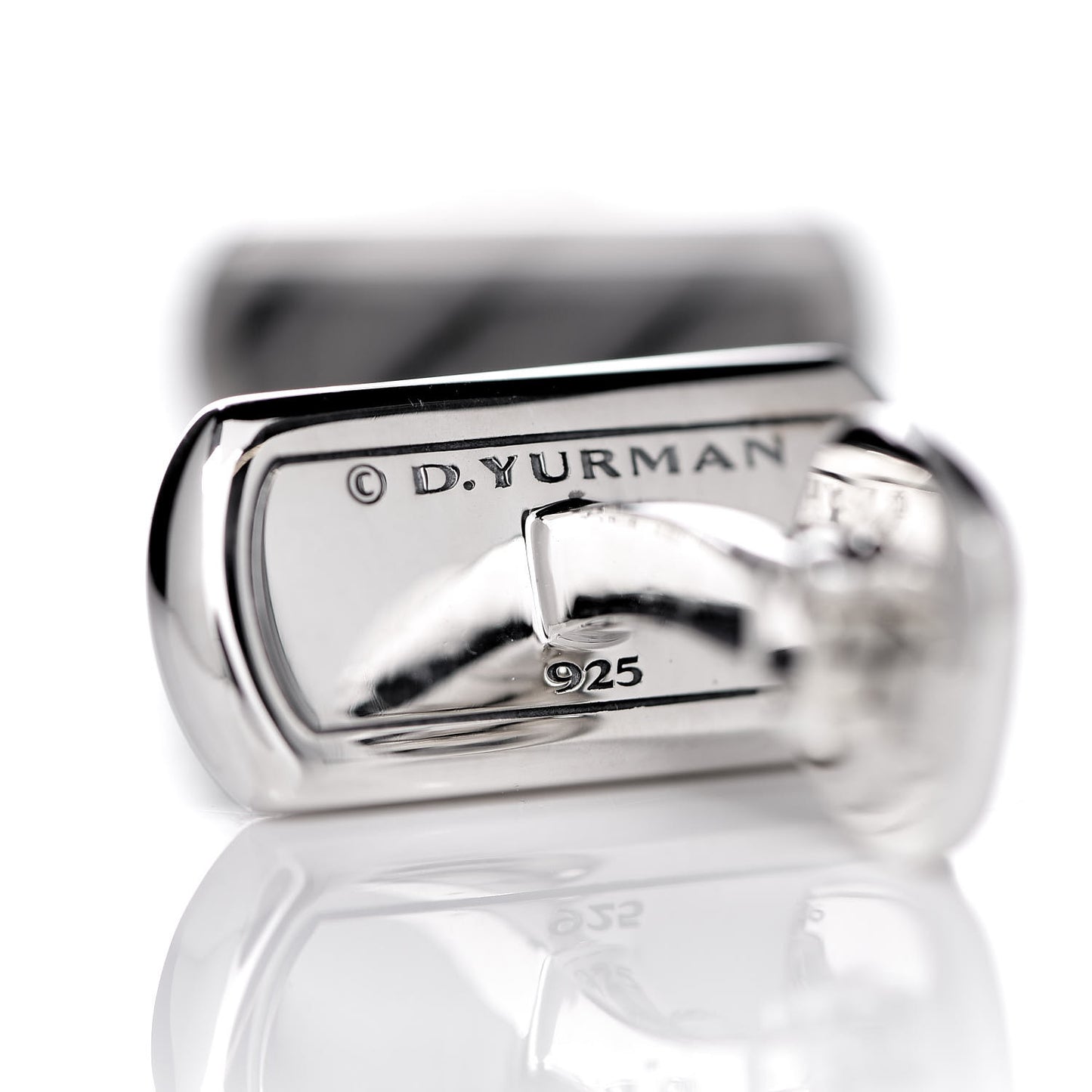 Sterling Silver Black Diamond Graphic Cable Cufflinks