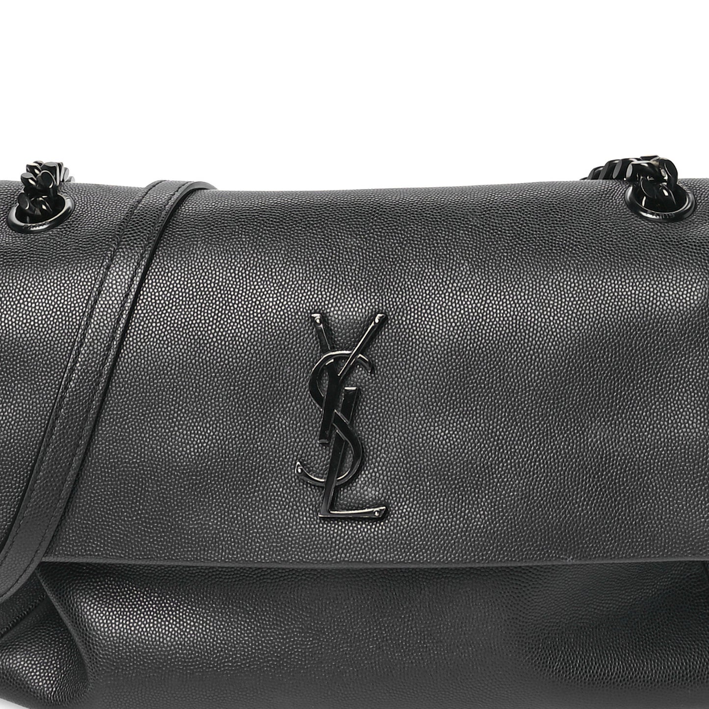 Grain De Poudre Medium West Hollywood Monogram Fold-Over Black