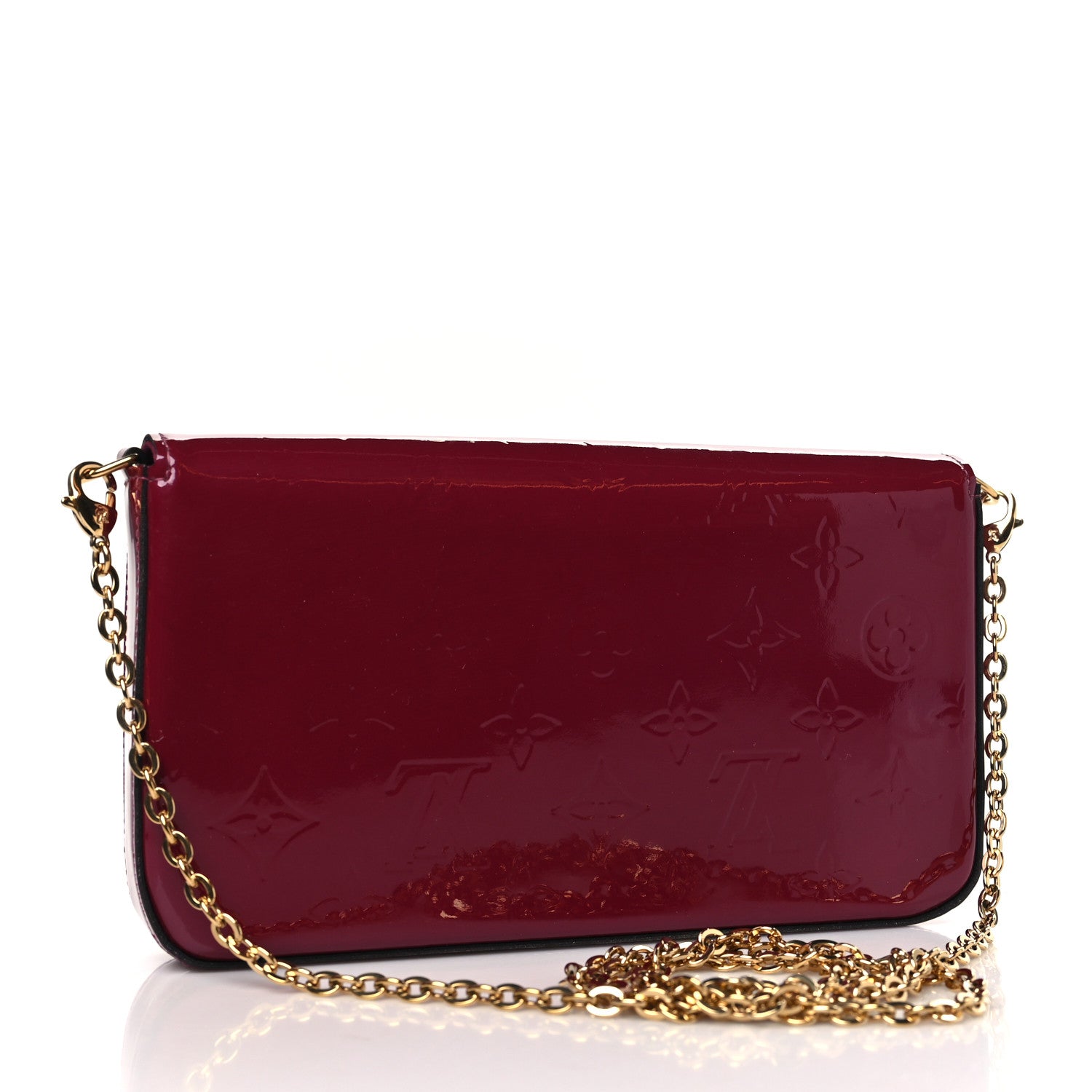 Louis Vuitton Vernis Felicie Chain Wallet Magenta 4 of 10