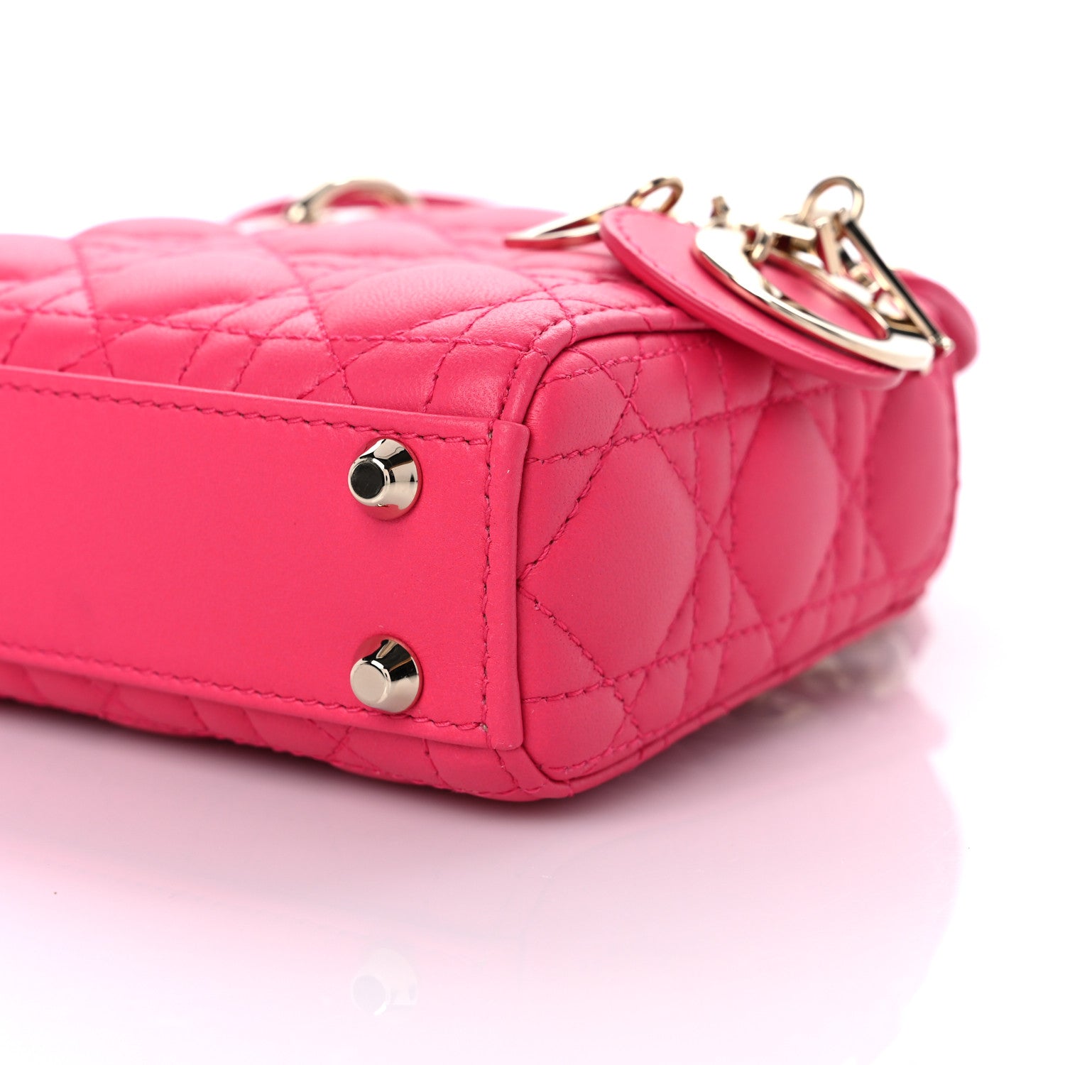 Christian Dior Lambskin Cannage Micro Lady Dior Bright Pink 7 of 8