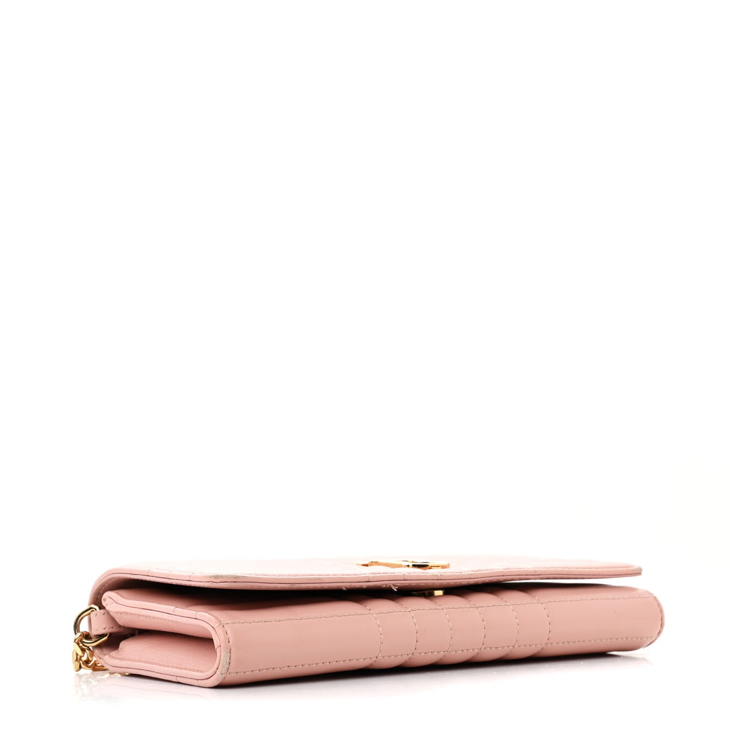 Lambskin Quilted Lola Chain Wallet Blush Pink