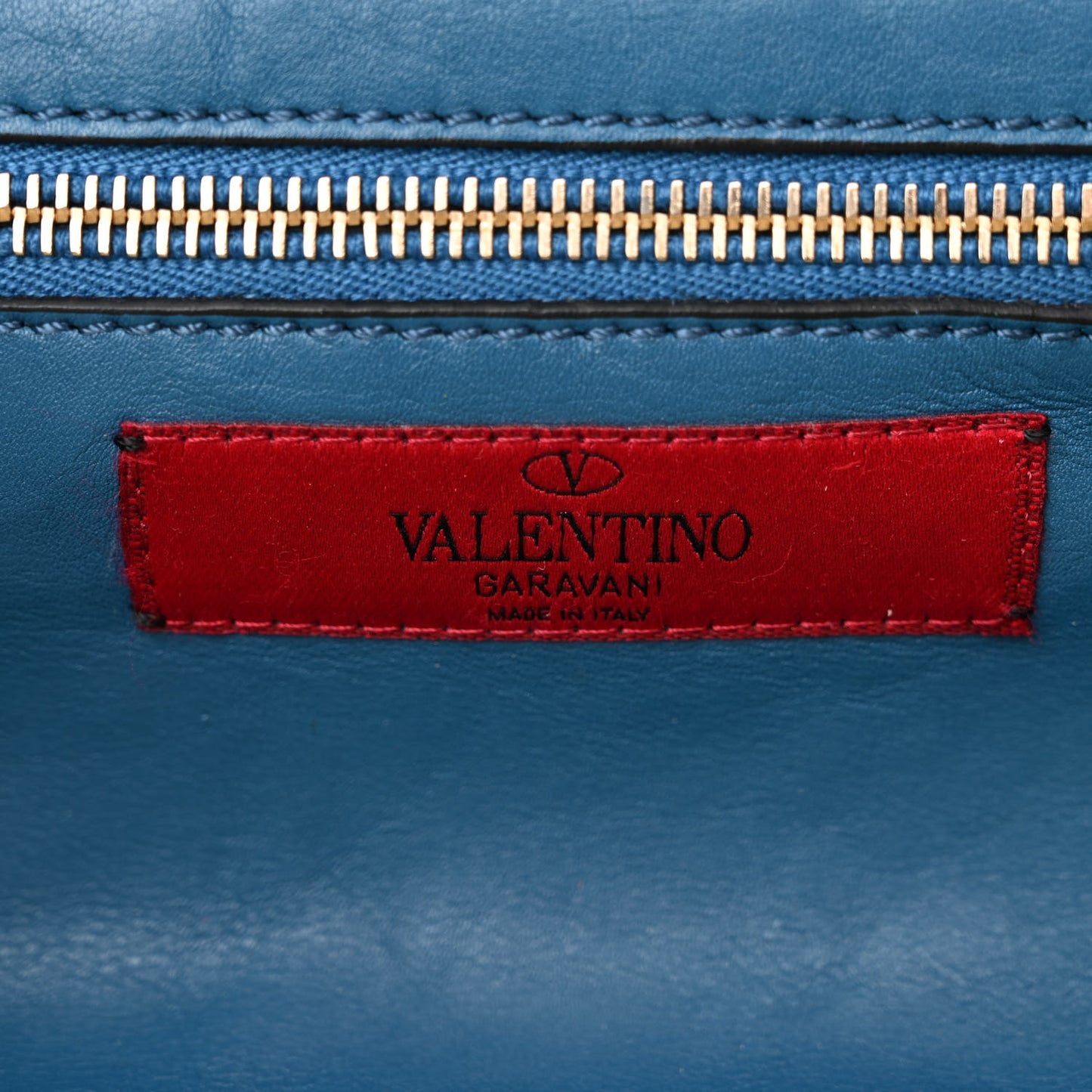 Vitello Small Rockstud Tote Blue Delft
