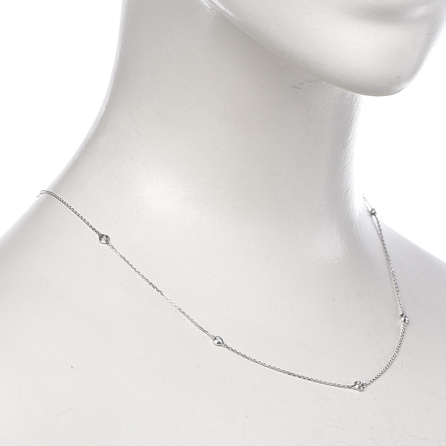 18K White Gold 6 Diamond D'Amour Station Necklace