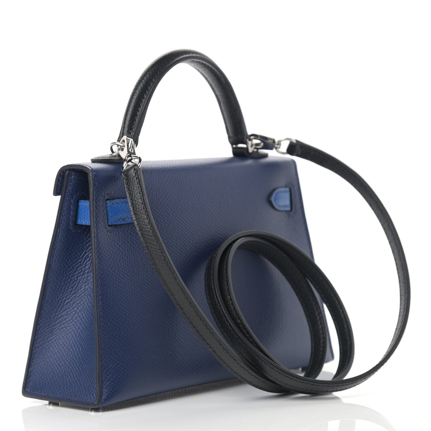 Epsom Mini Kelly Sellier 20 Bleu Saphir Bleu France Black