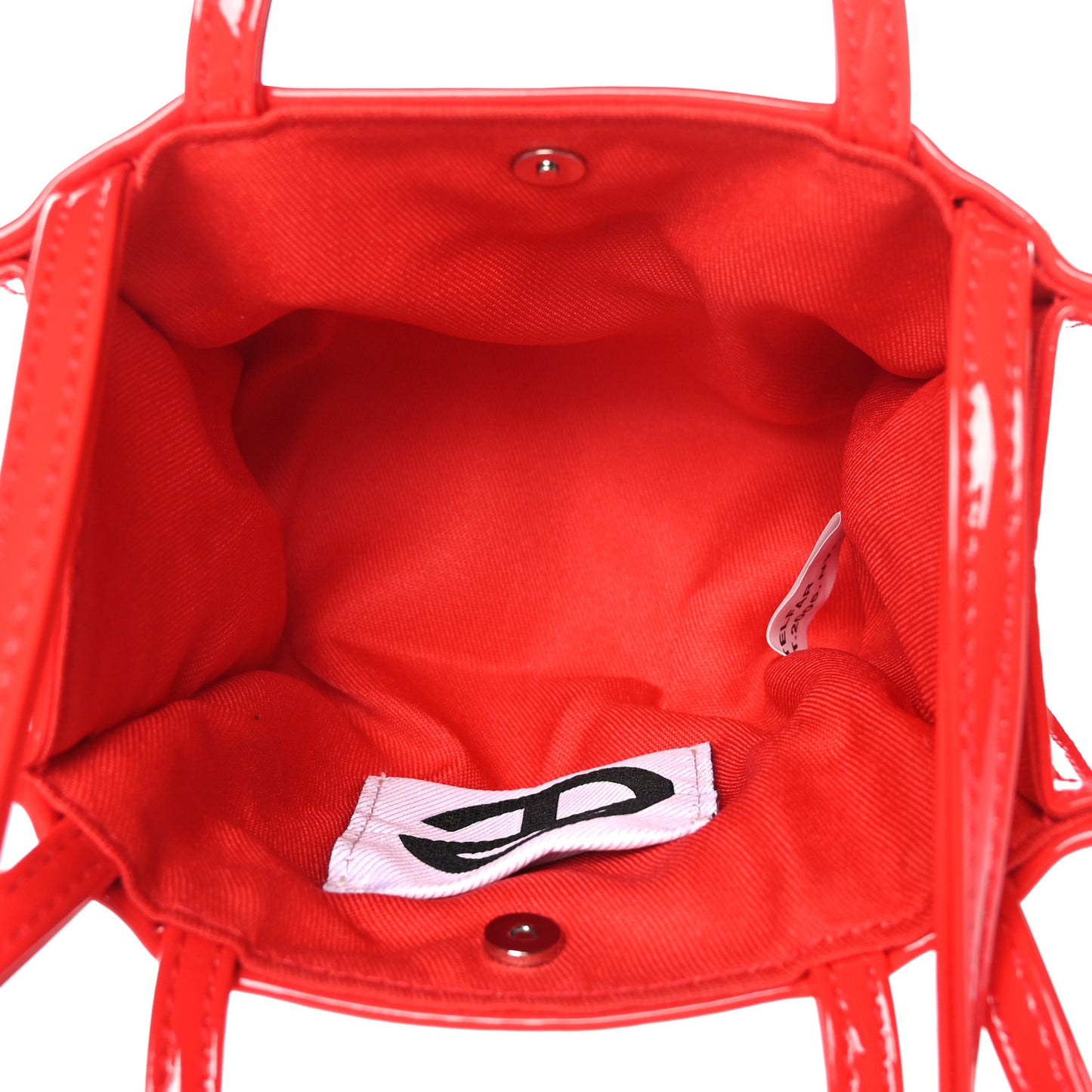 Patent Vegan Leather Small Shopping Bag Red