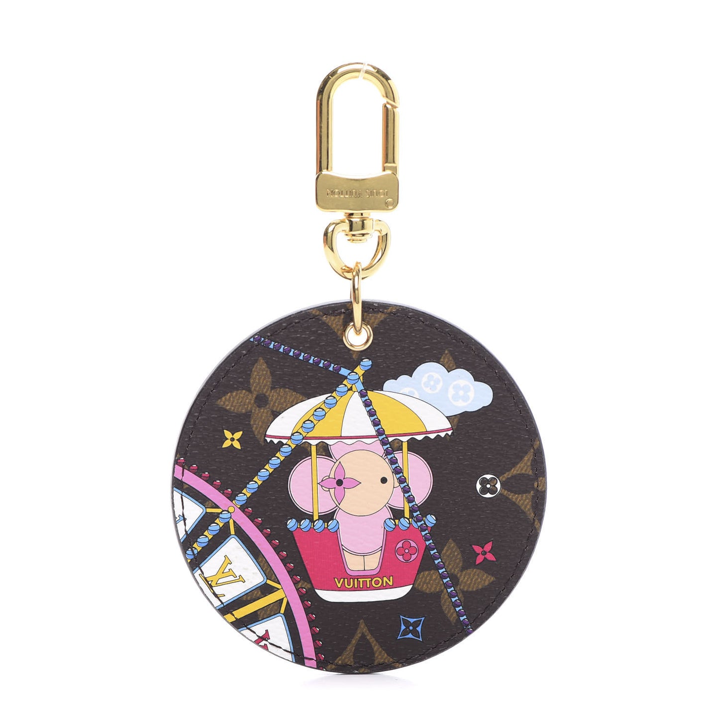 Monogram 2020 Christmas Animation Big Wheel Bag Charm Key Ring Rose Ballerine