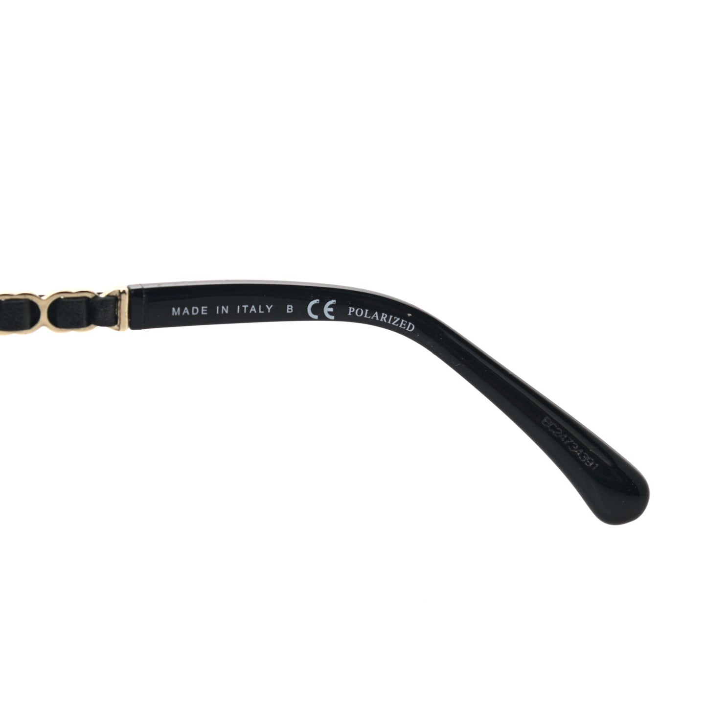 Metal Calfskin Polarized CC Chain Pilot Sunglasses 5439-Q-A Black