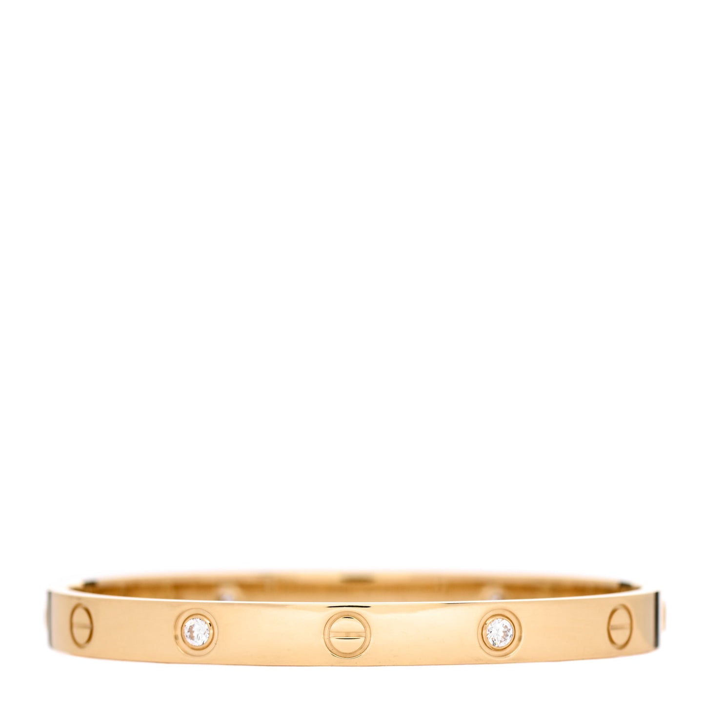18K Yellow Gold 4 Diamond LOVE Bracelet 17