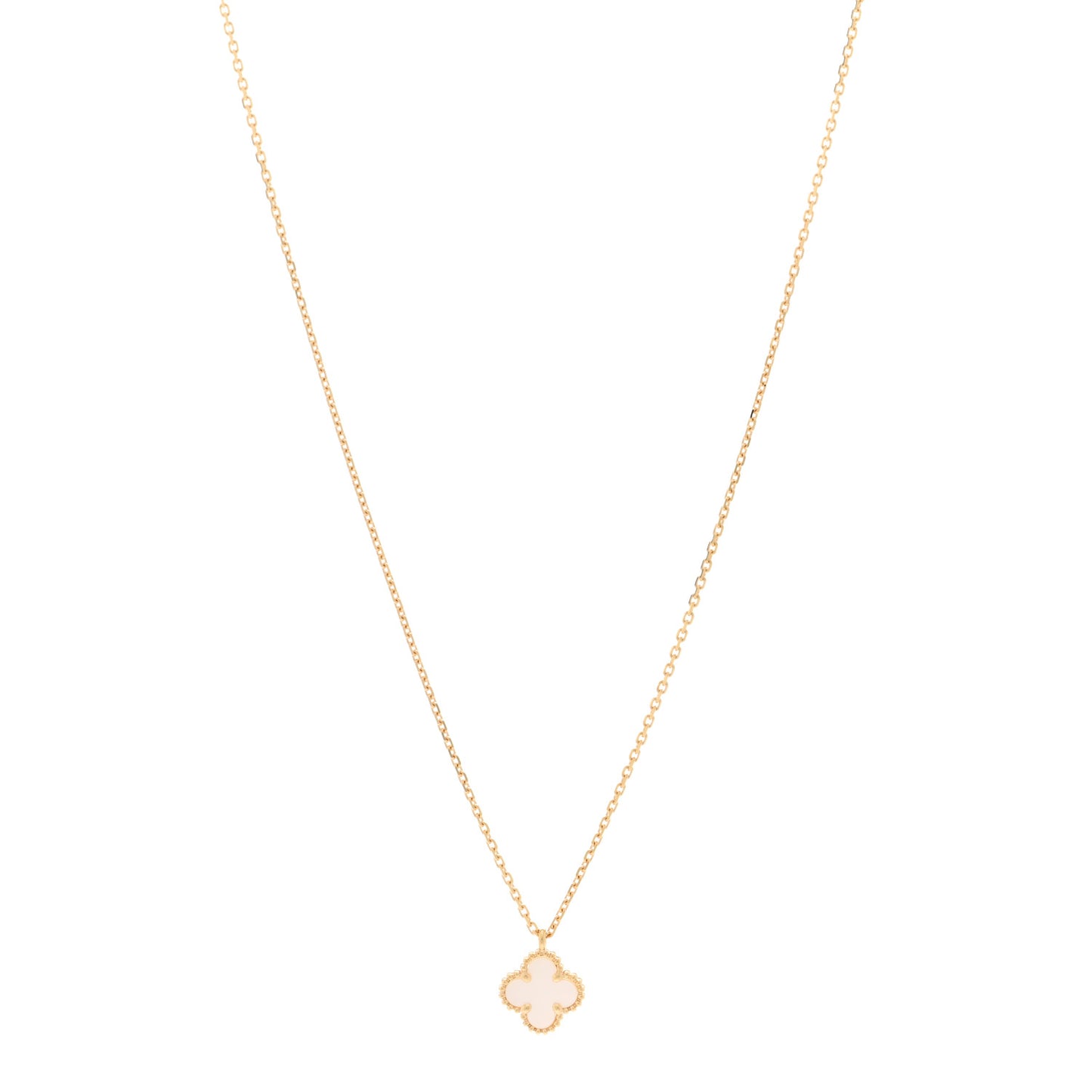18K Yellow Gold Mother of Pearl Sweet Alhambra Pendant Necklace
