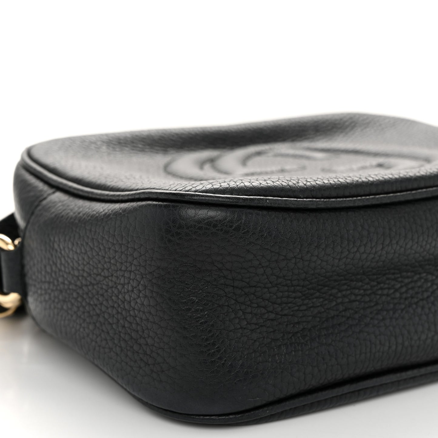 Pebbled Calfskin Small Soho Disco Bag Black