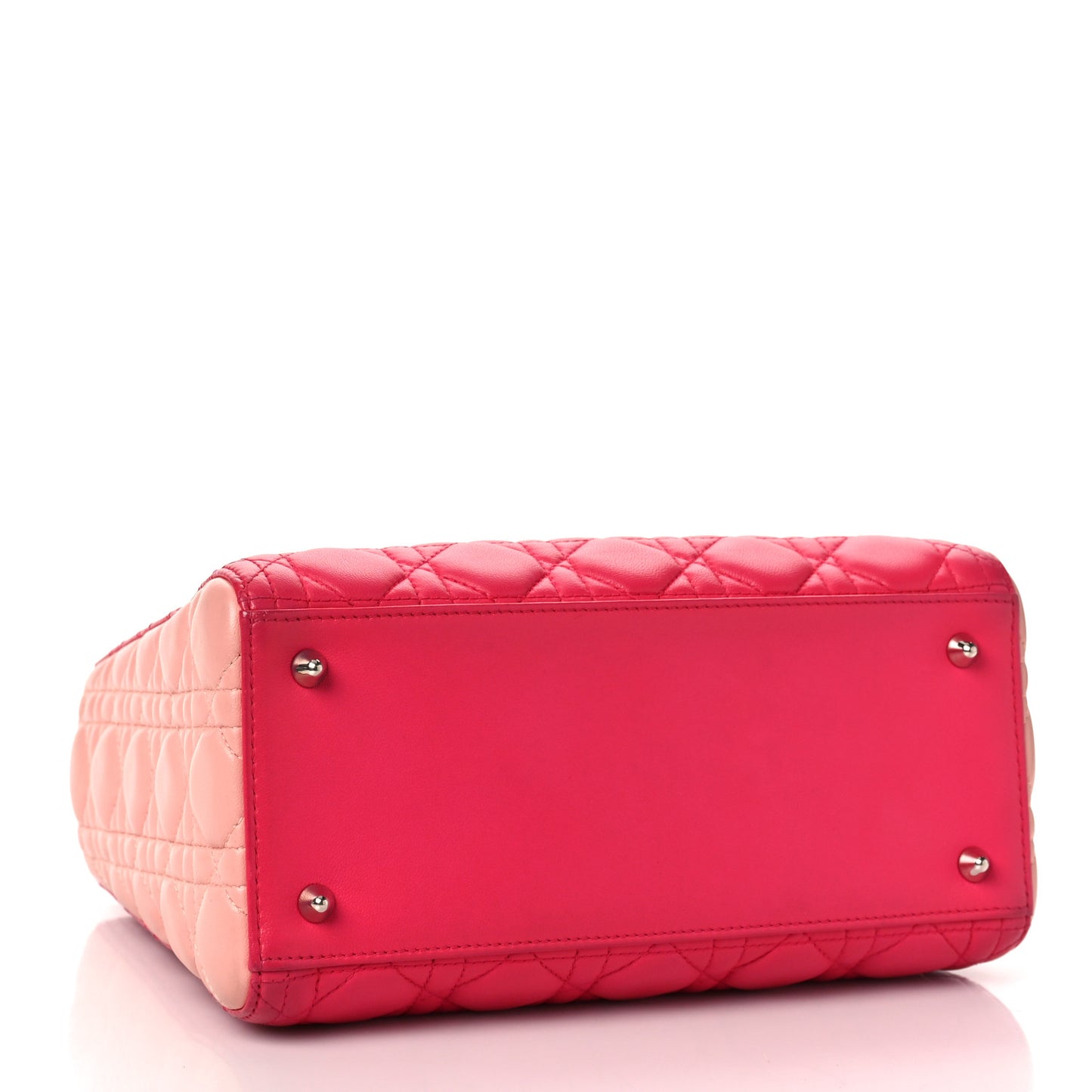 Lambskin Cannage Tri-Color Medium Lady Dior Orange Riviera Fuchsia Cosmopolitan Lipstick Natural