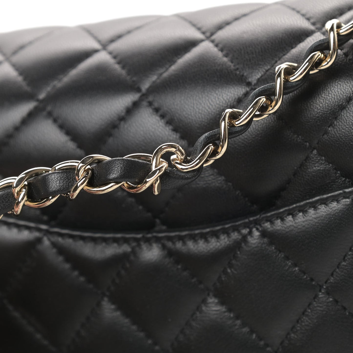 Lambskin Quilted Mini Rectangular Flap Black