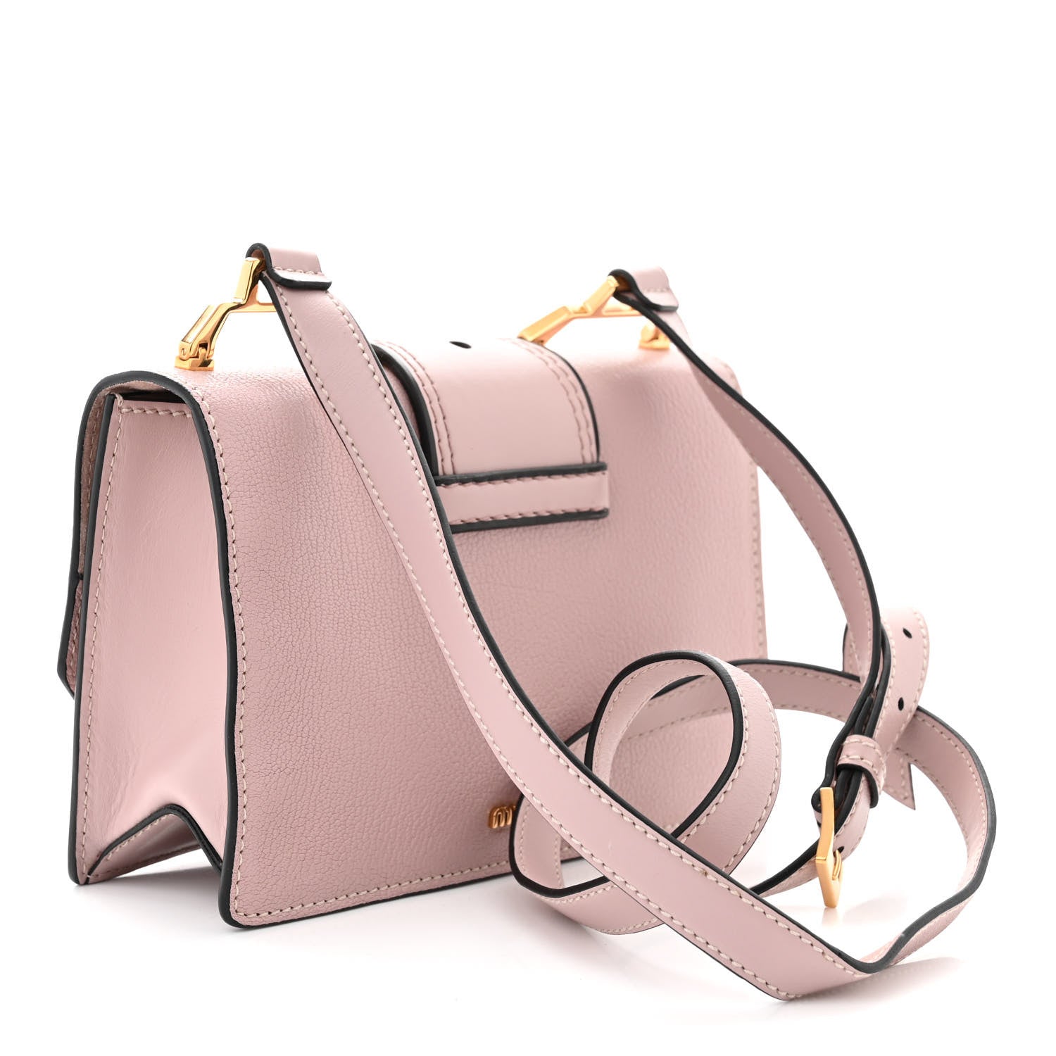 Miu Miu Goatskin Madras Soft Calf Crystal Embellished Shoulder Bag Mughetto 3 of 10