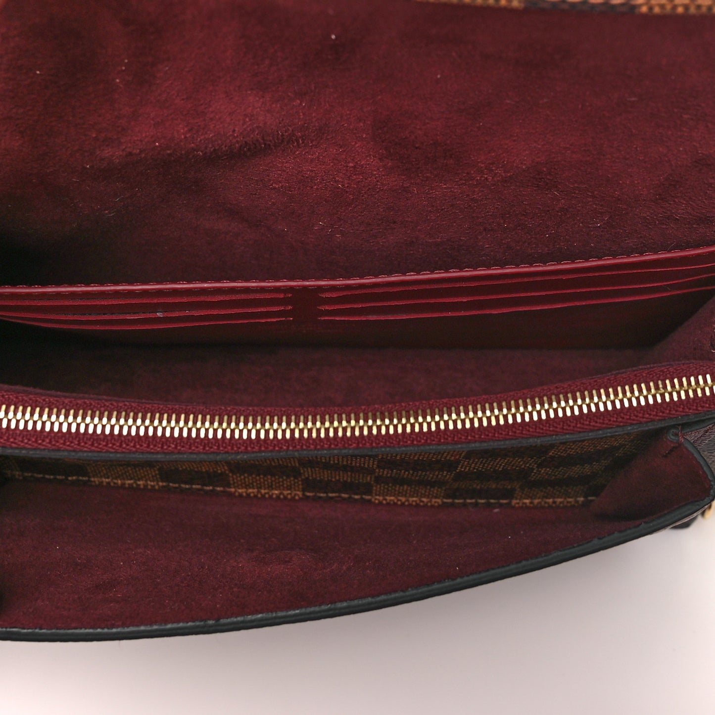 Damier Ebene Vavin Chain Wallet Bordeaux