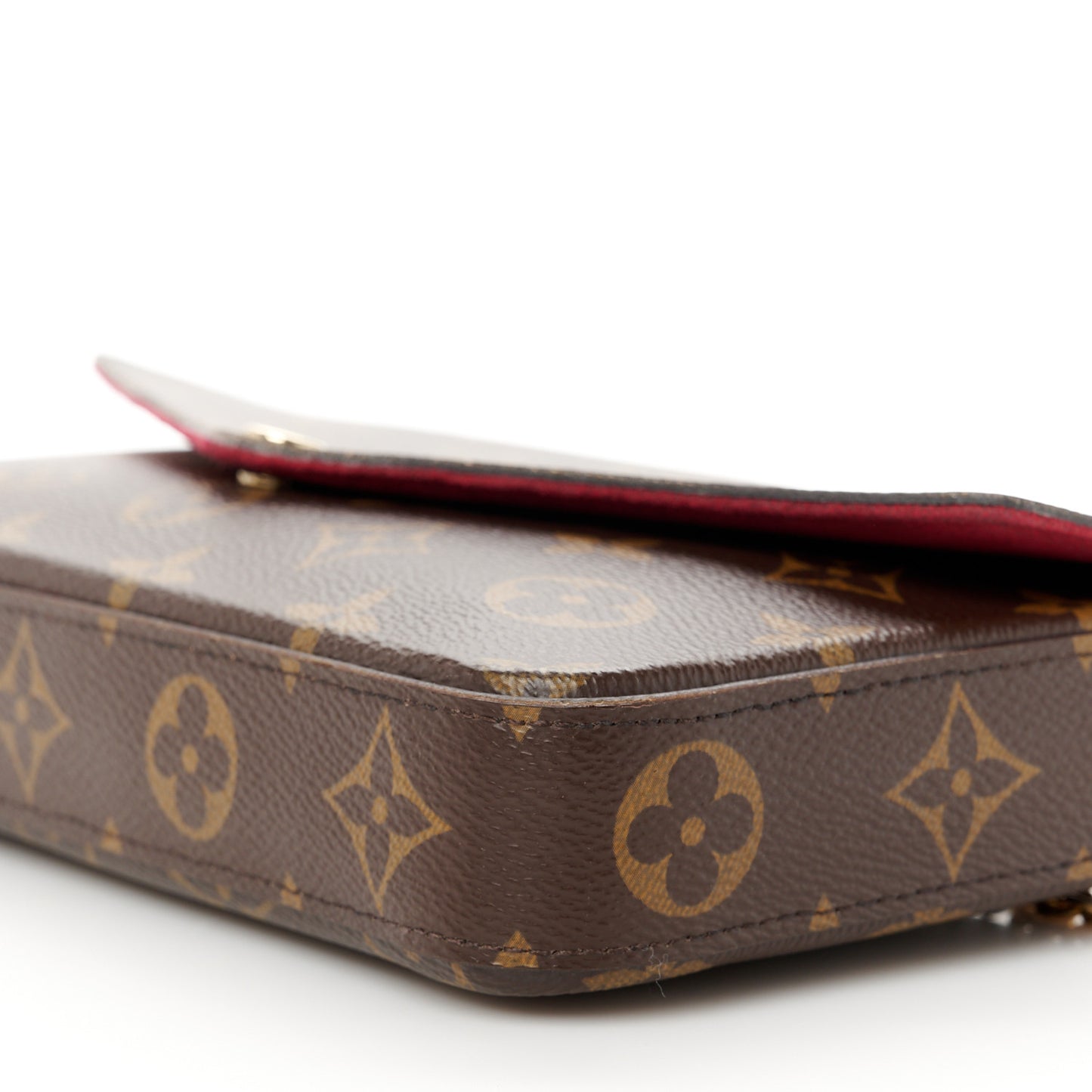 Monogram Pochette Felicie Chain Wallet Fuchsia