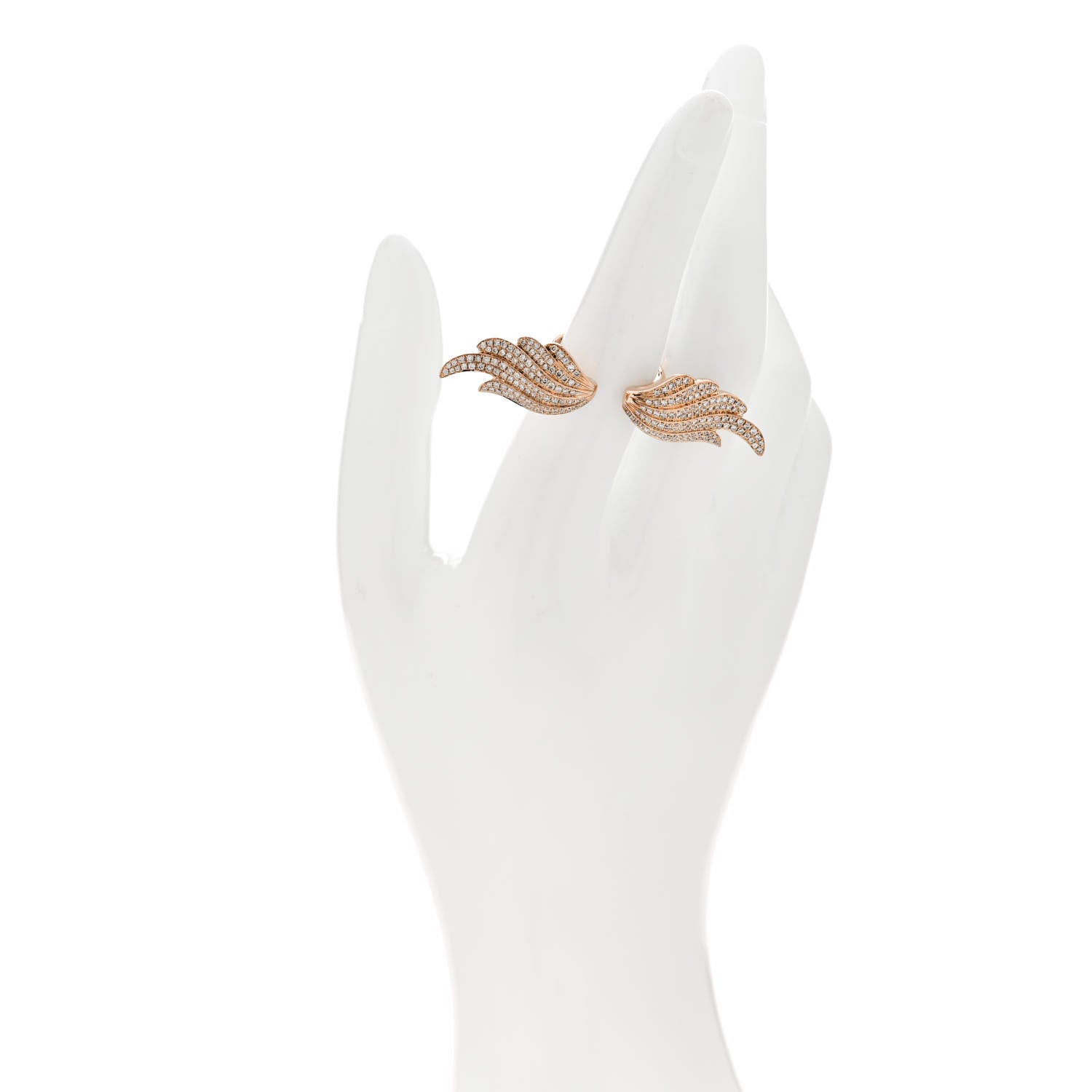 Anita Ko 18K Rose Gold Diamond Double Wing Ring 54 7 2 of 5