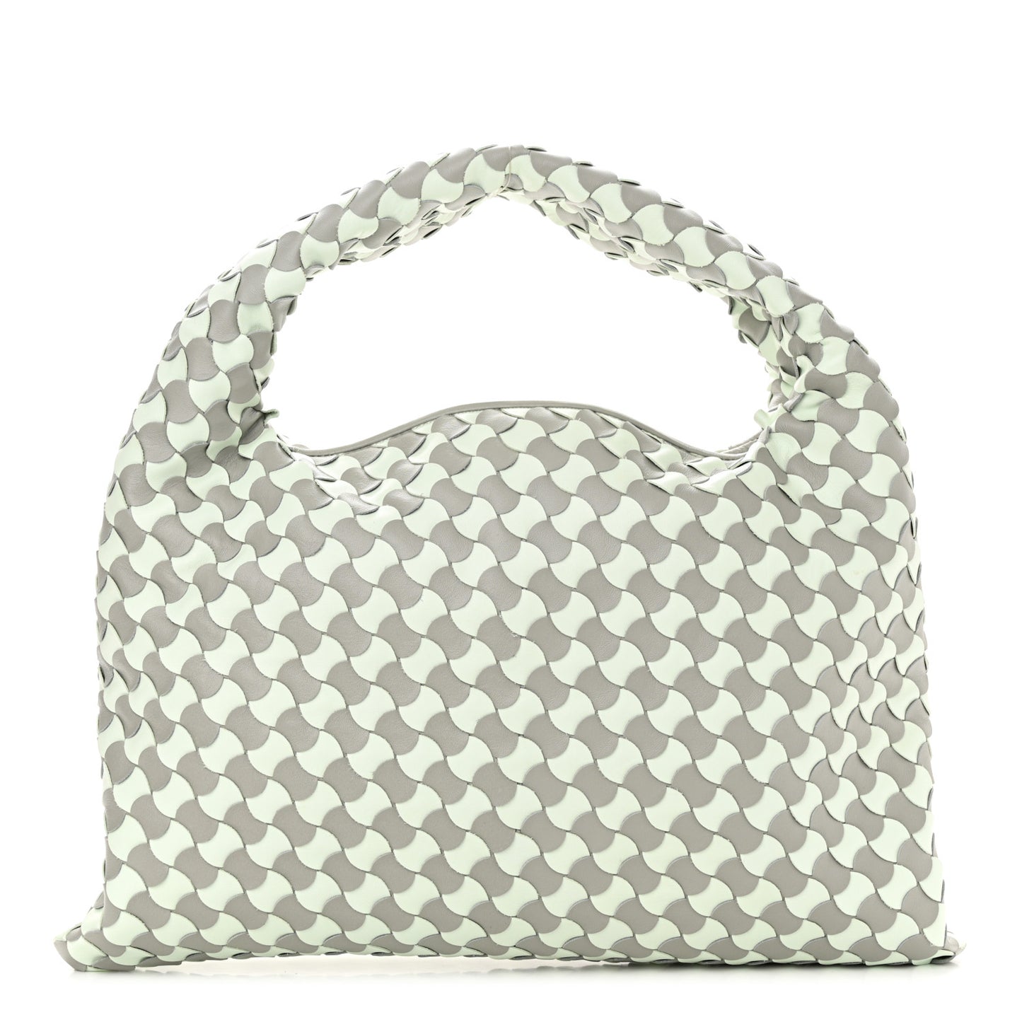 Calfskin Intrecciato Small Hop Agate Glacier