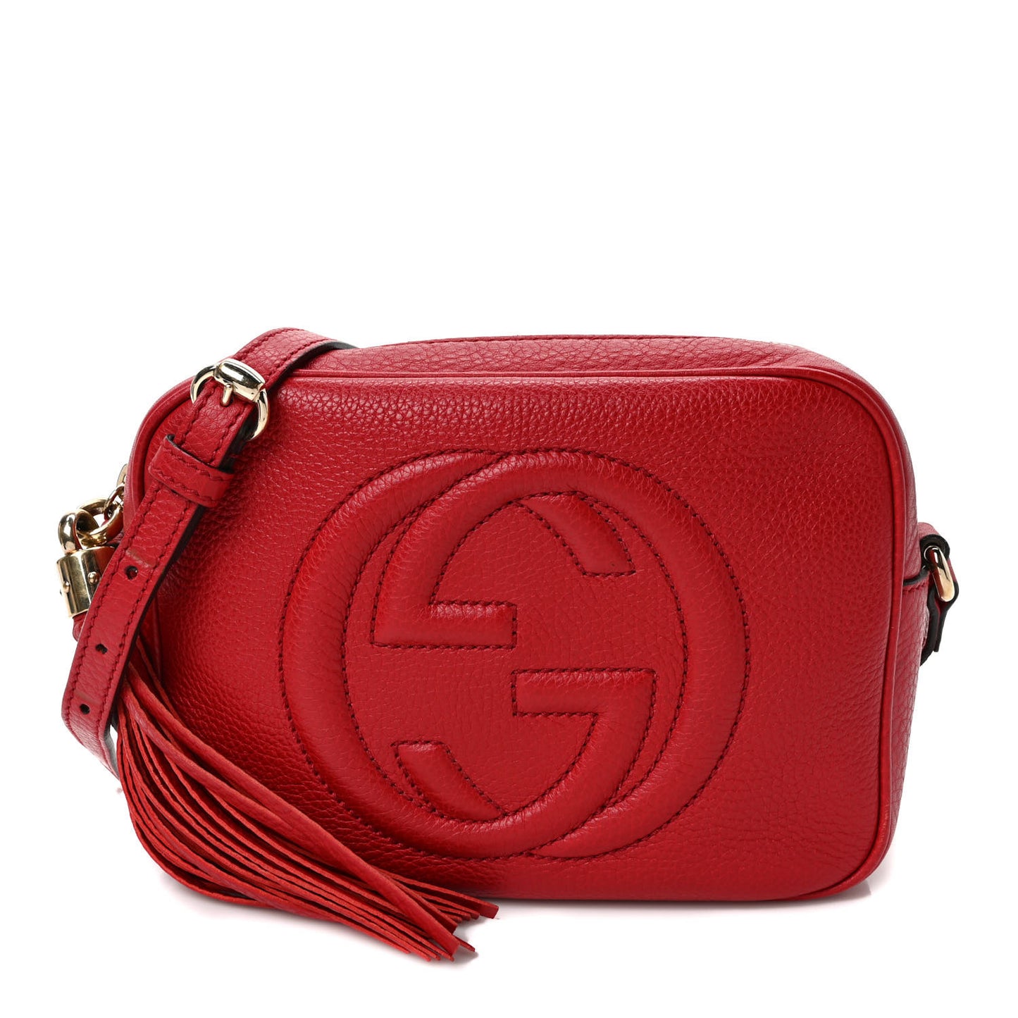 Pebbled Calfskin Small Soho Disco Bag Tabasco Red