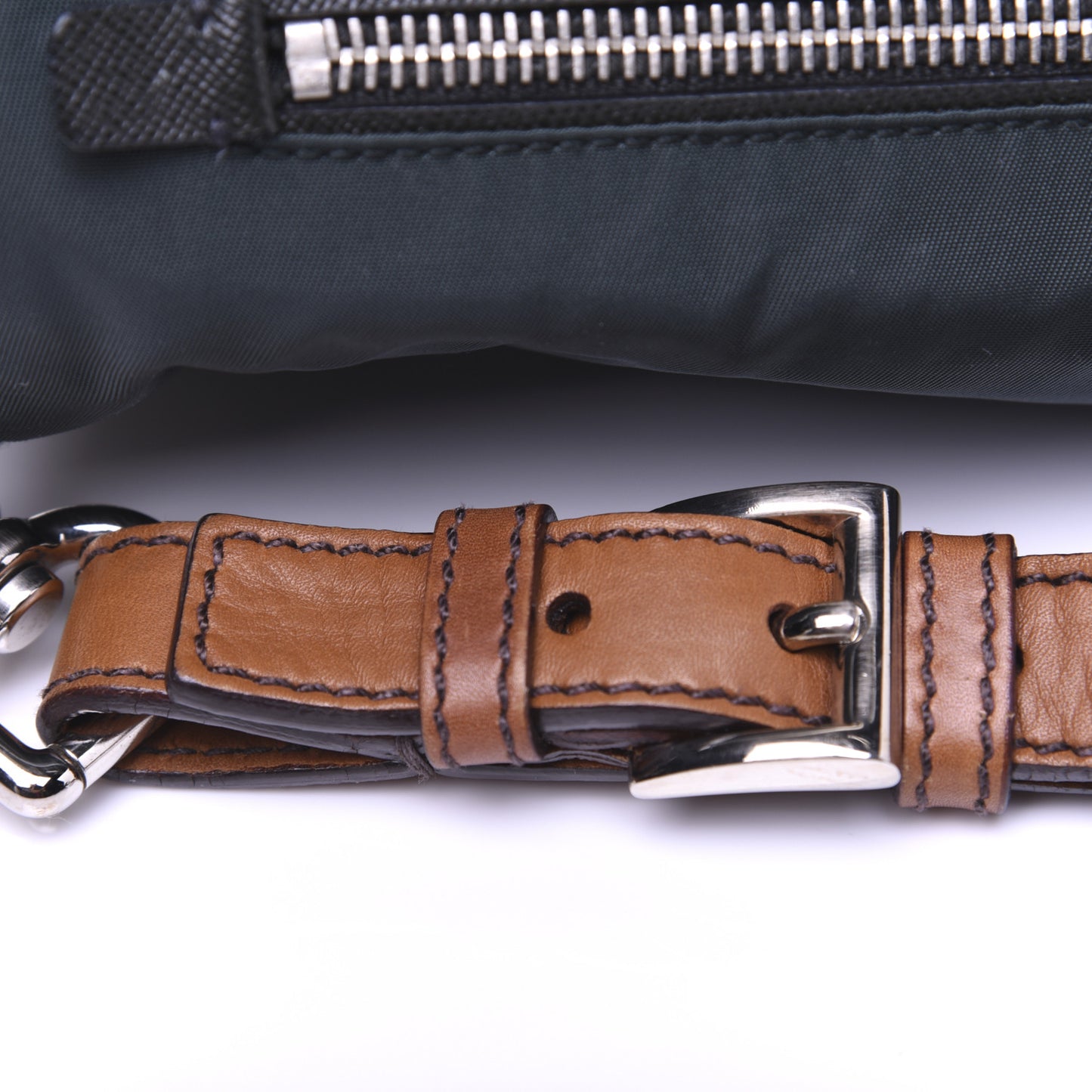 Tessuto Nylon Saffiano Shoulder Bag Dark Green