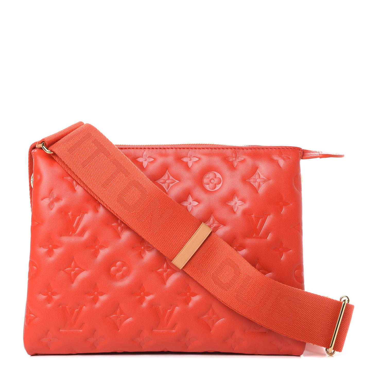 Lambskin Embossed Monogram Coussin PM Red