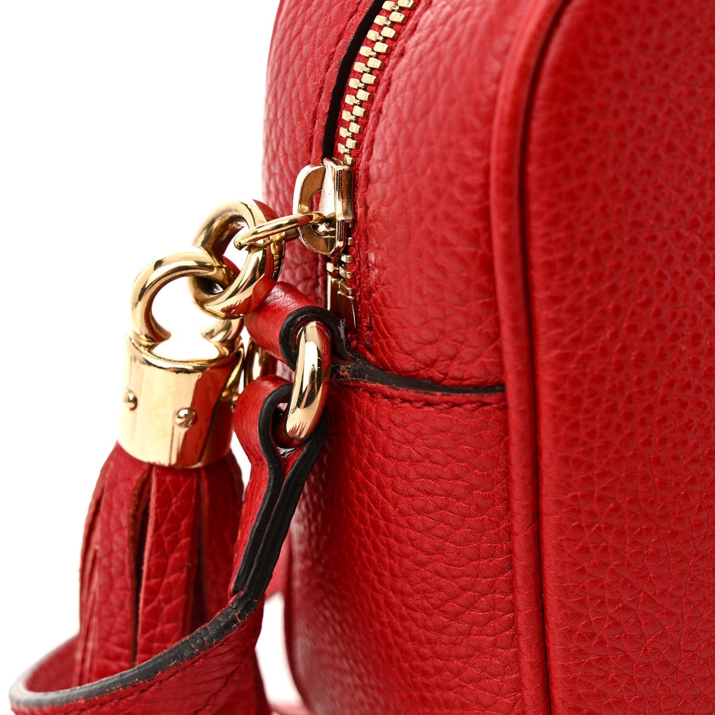 Pebbled Calfskin Small Soho Disco Bag Tabasco Red