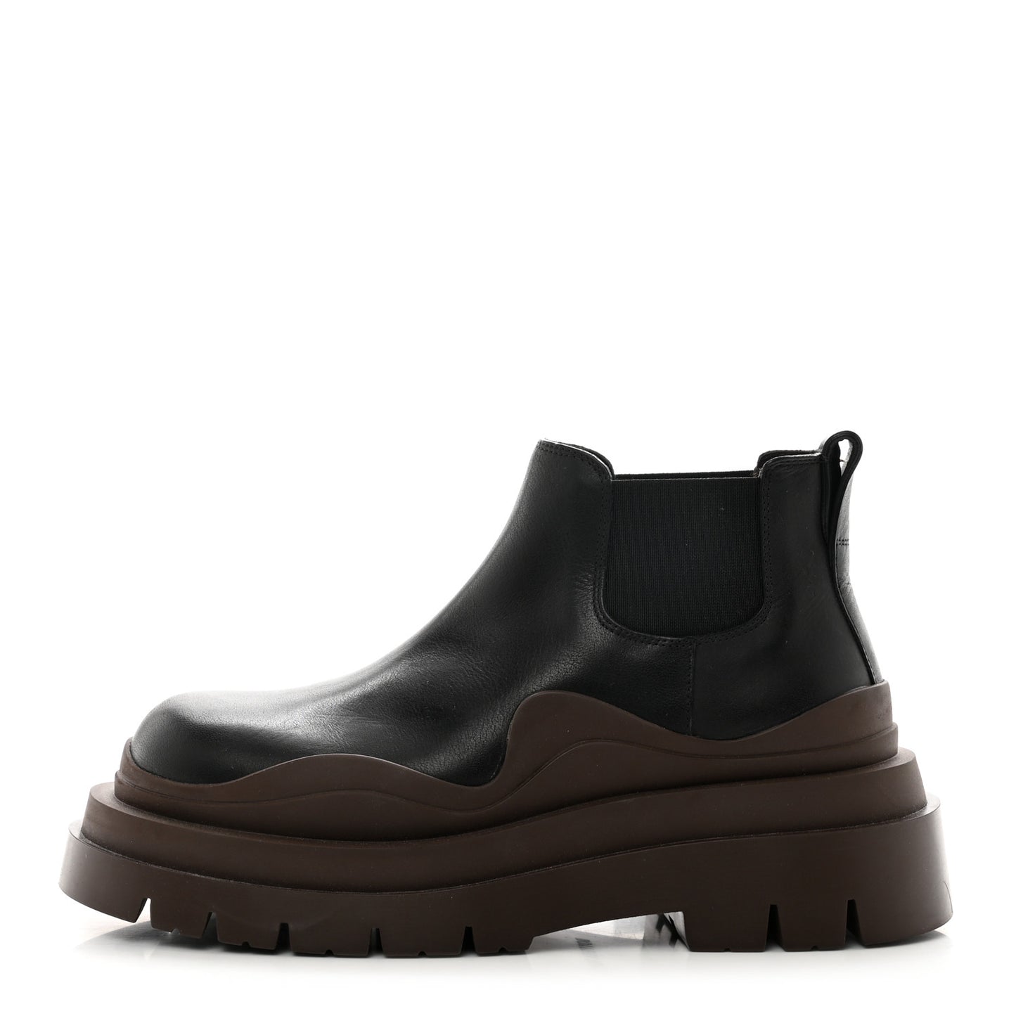 Calfskin The Tire Cropped Chelsea Short Boots 37.5 Brown