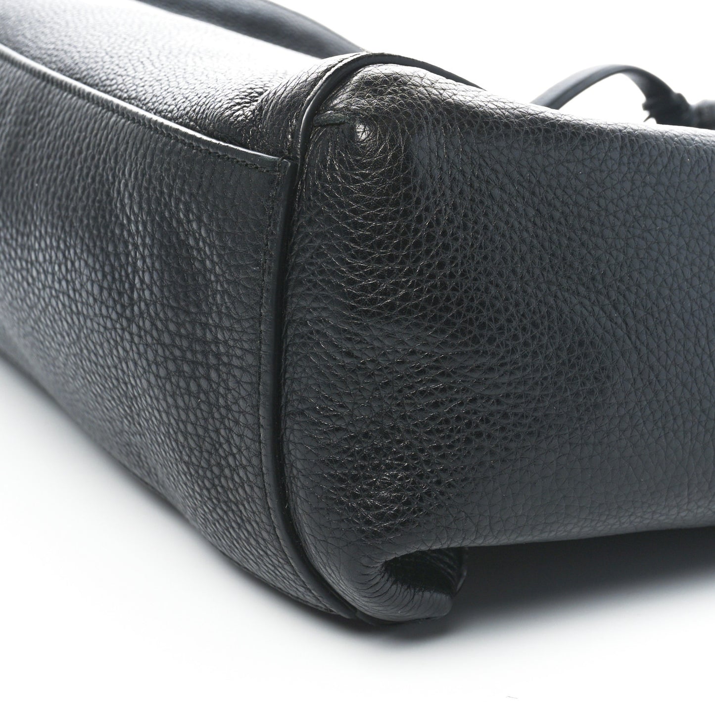 Pebbled Calfskin Lady Tassel Top Handle Bag Black