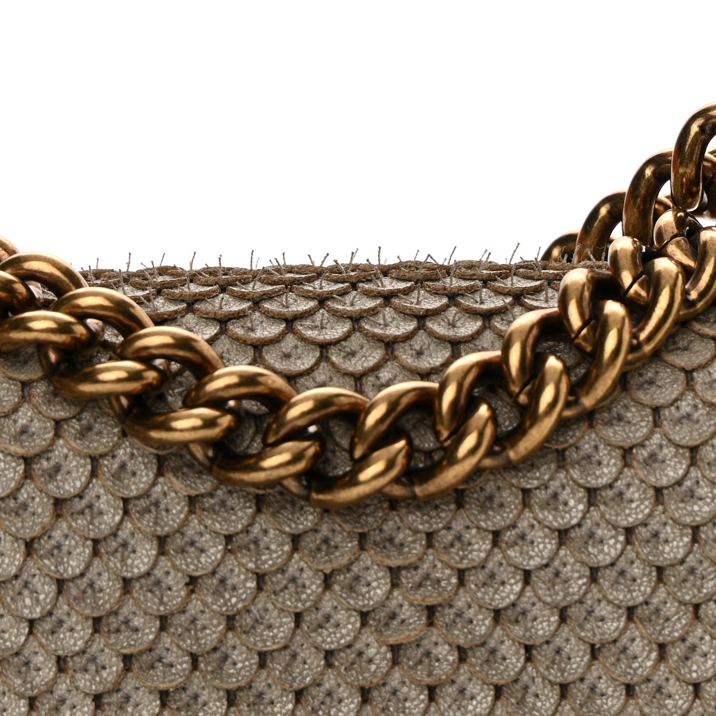 Metallic Lambskin Mini Scaled Boy Flap Gold