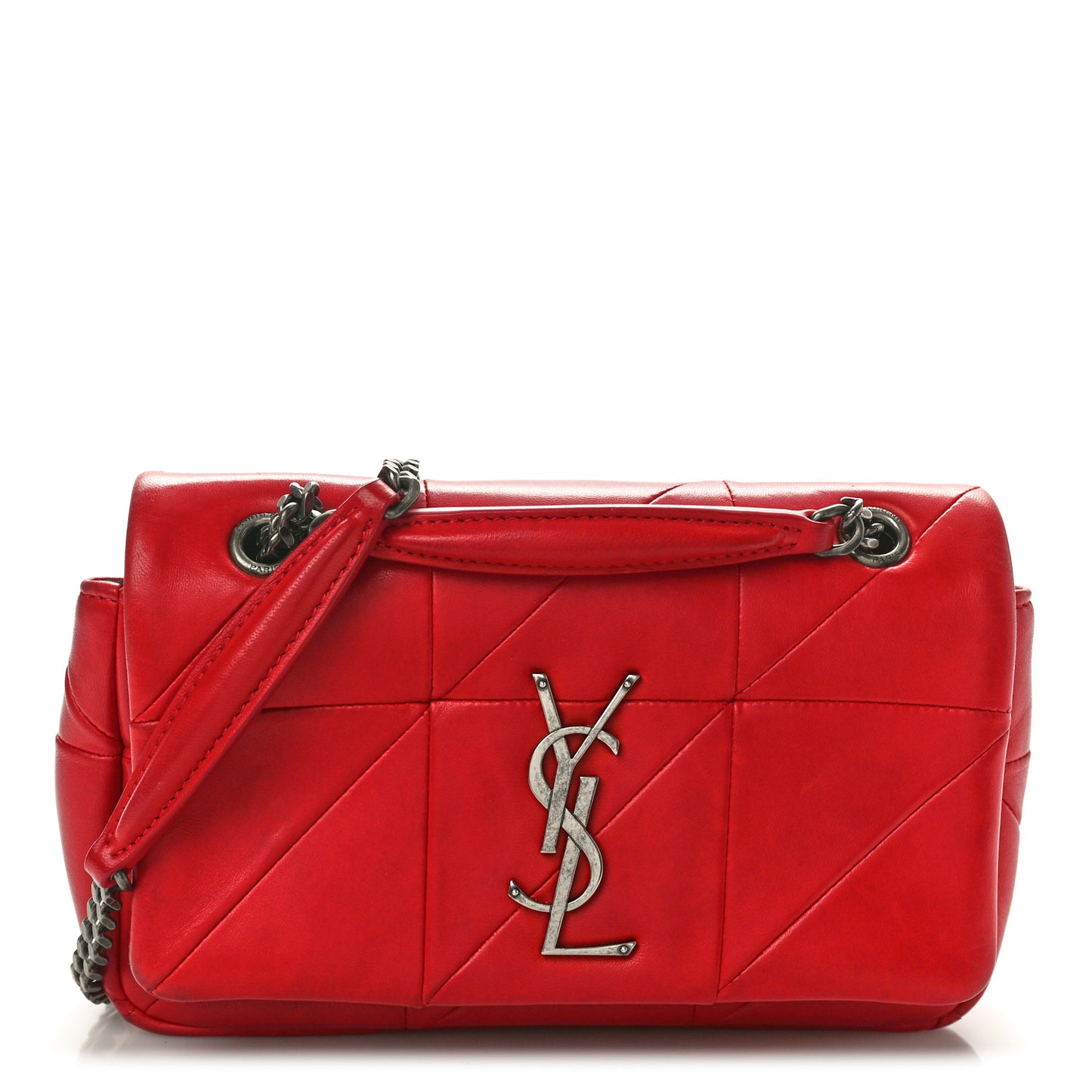 Lambskin Patchwork Monogram Small Jamie Red